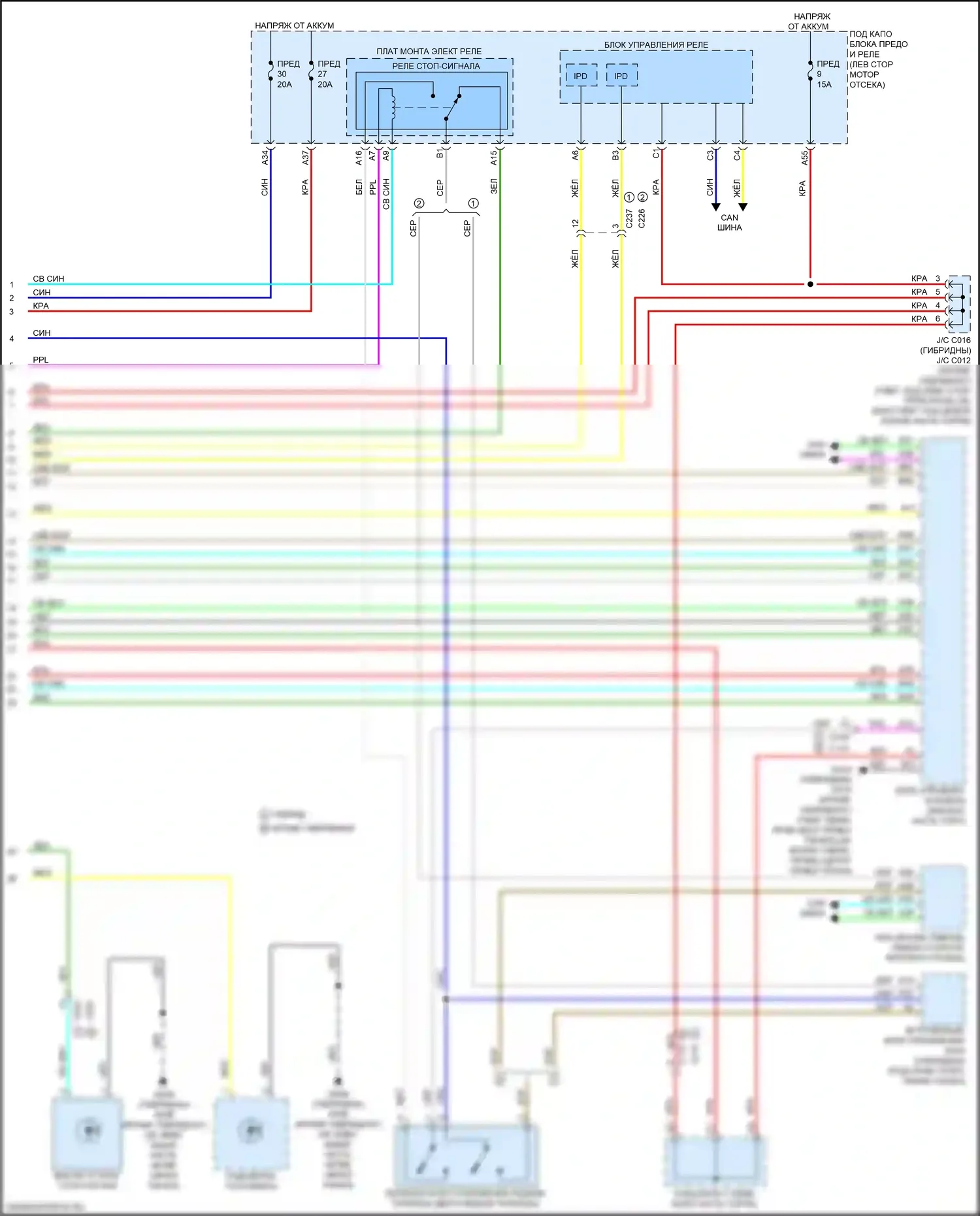 CR-V Honda VI (2022-2024): Электросхема фар и фонарей (3 из 3) 