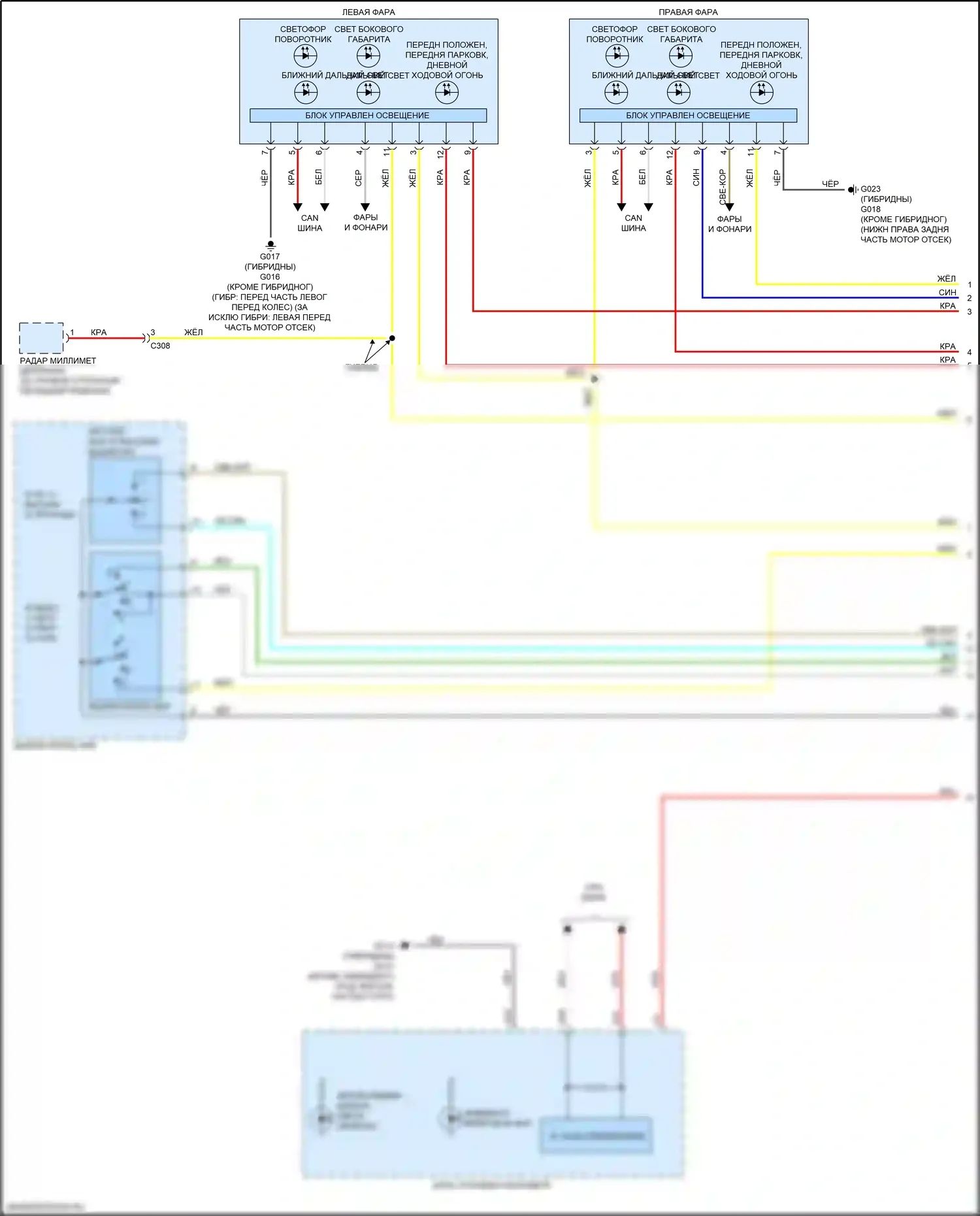 CR-V Honda VI (2022-2024): Электросхема фар (1 из 2) 