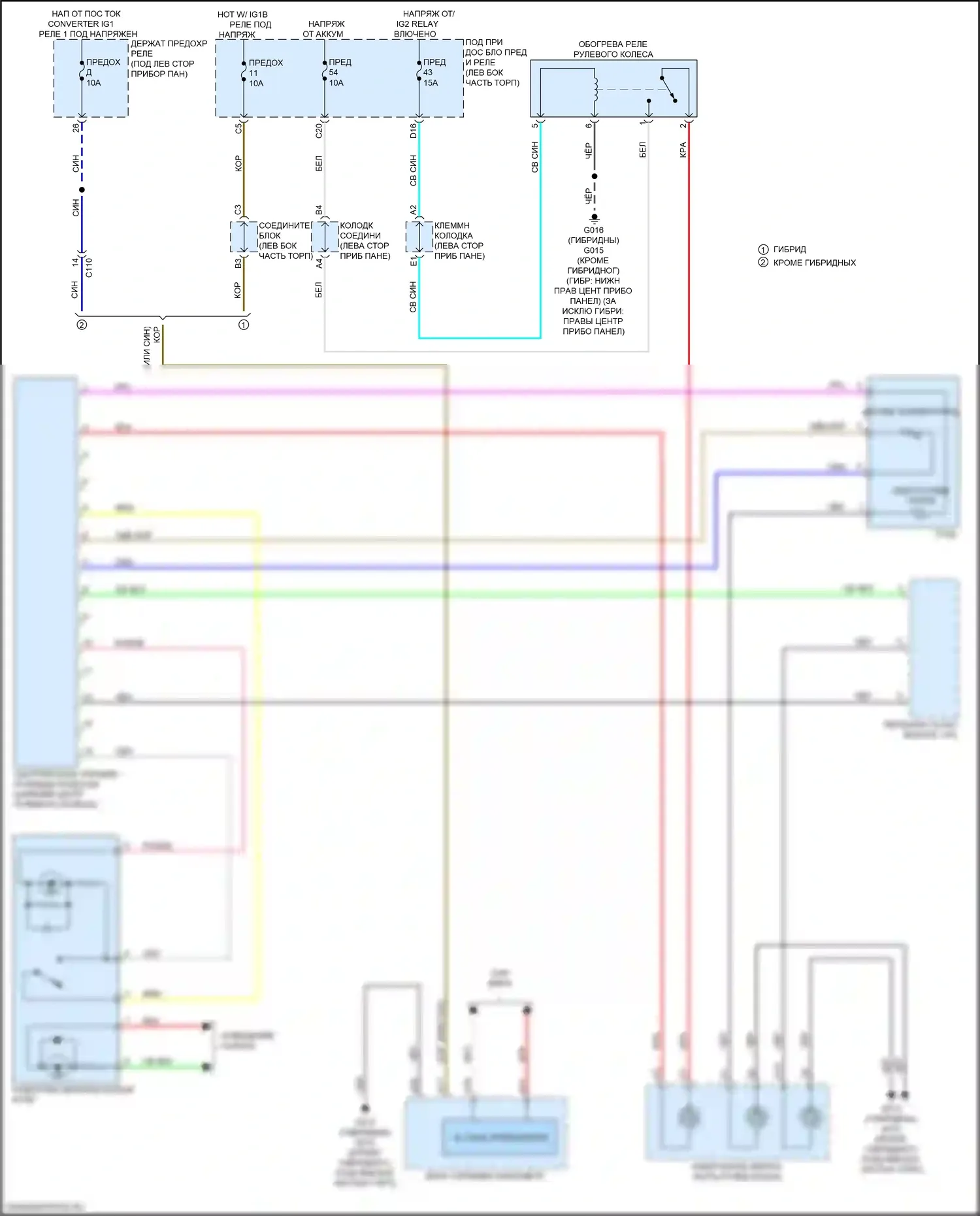 CR-V Honda VI (2022-2024): Электросхема рулевого колеса с подогревом 