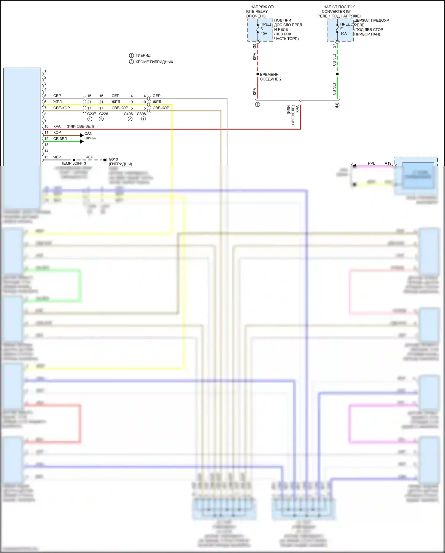 CR-V Honda VI (2022-2024): Электросхема парктроника 