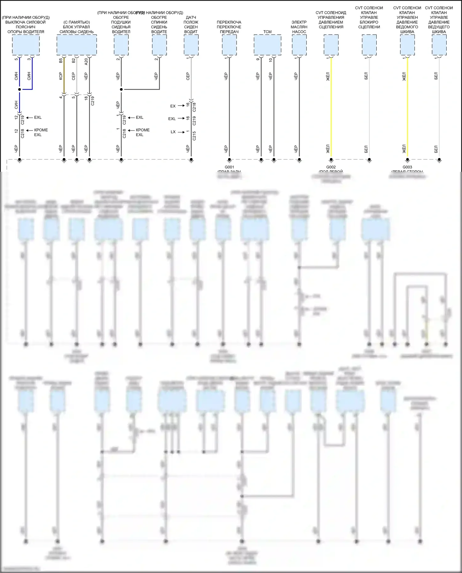 CR-V Honda VI (2022-2024): Электросхема разводки массы, за исключением гибридной (1 из 4) 