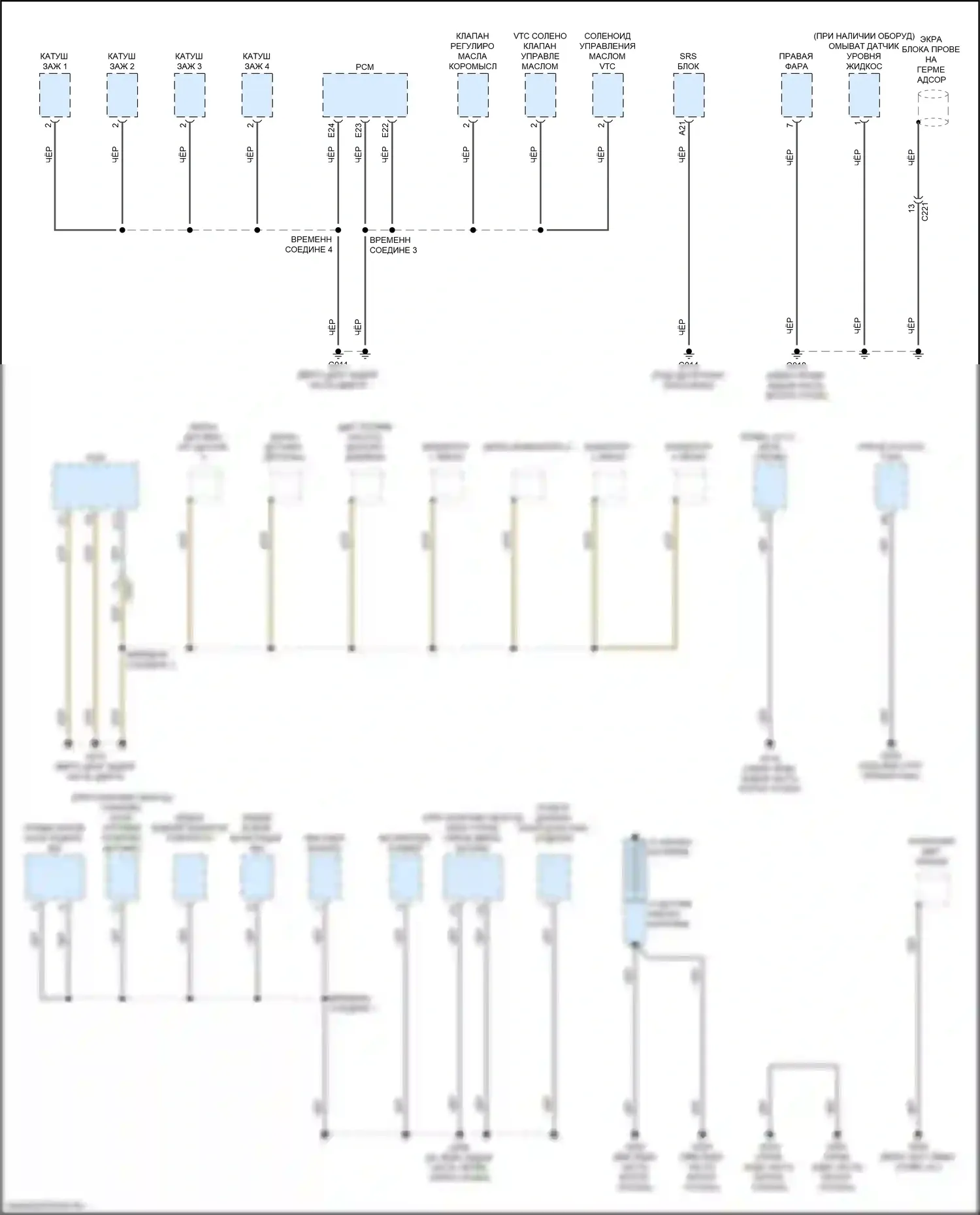 CR-V Honda VI (2022-2024): Электросхема разводки массы, за исключением гибридной (2 из 4) 