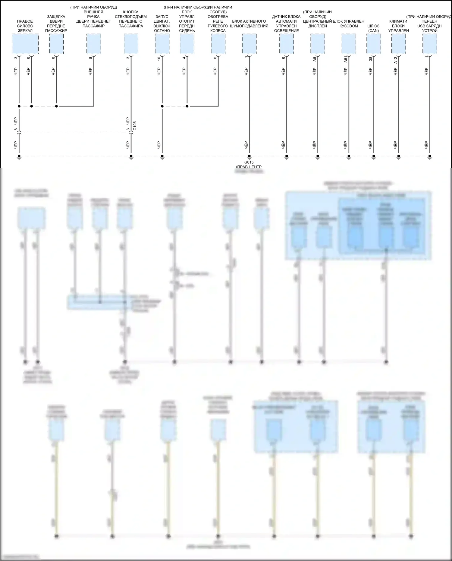 CR-V Honda VI (2022-2024): Электросхема разводки массы, за исключением гибридной (4 из 4) 