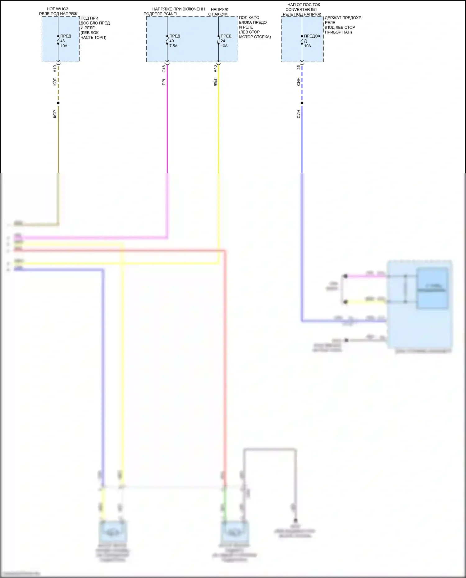 CR-V Honda VI (2022-2024): Электросхема вентилятора охлаждения, кроме гибридного (2 из 2) 
