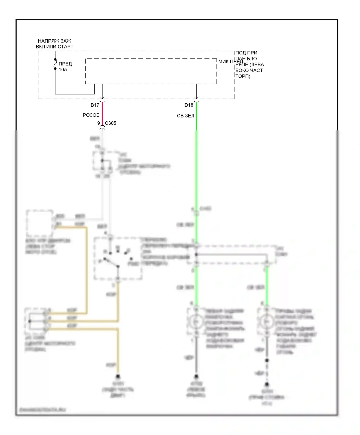 CR-Z Honda I (2010-2016): Электросхема резервных ламп, cvt 