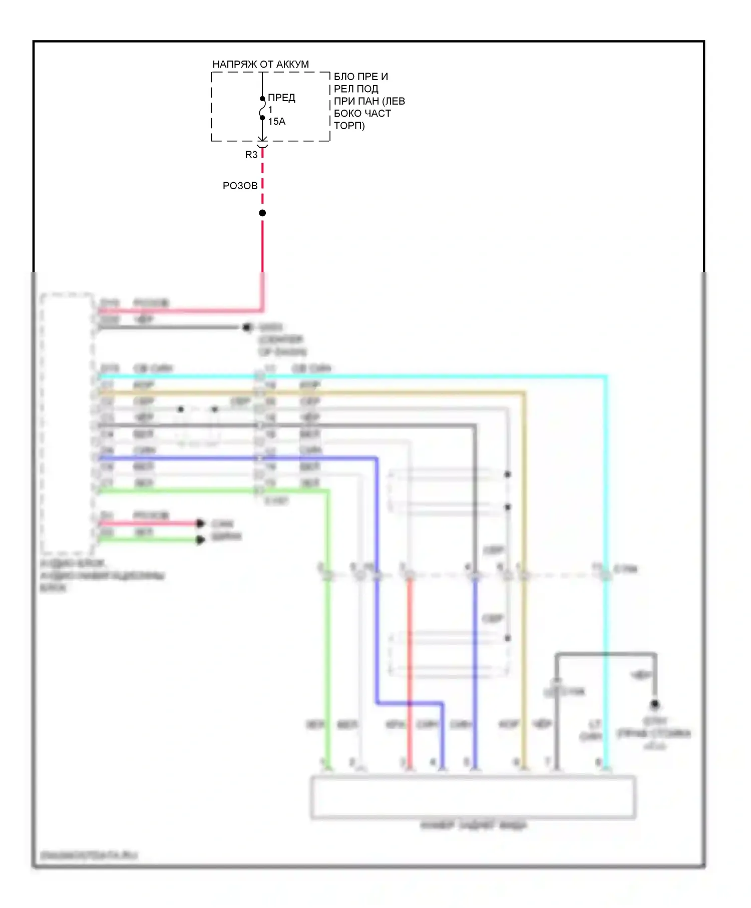 CR-Z Honda I (2010-2016): Электросхема задней камеры 