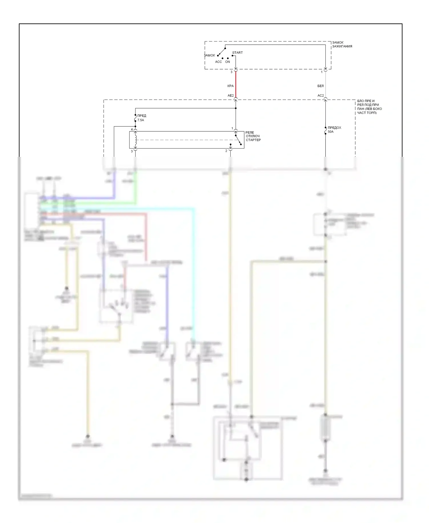 CR-Z Honda I (2010-2016): Электросхема стартера 