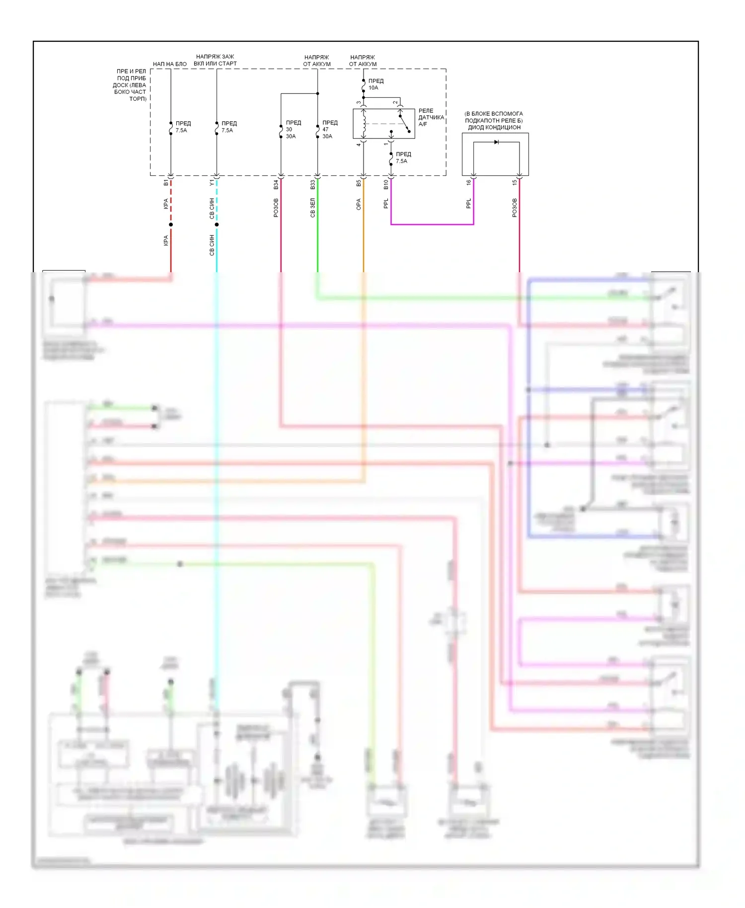 CR-Z Honda I (2010-2016): Электросхема вентилятора охлаждения 