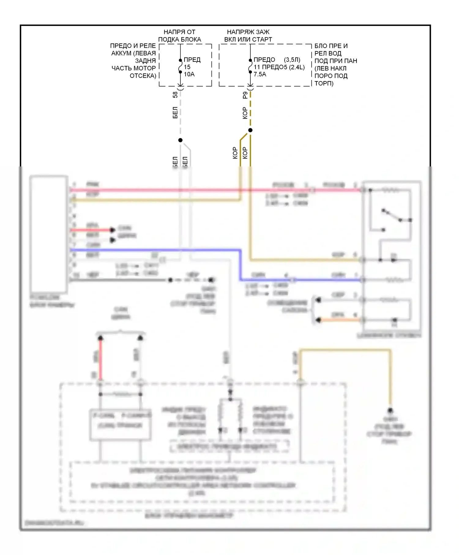 Crosstour Honda I рестайлинг (2012-2015): Электросхема сигнализации о выезде с полосы движения 