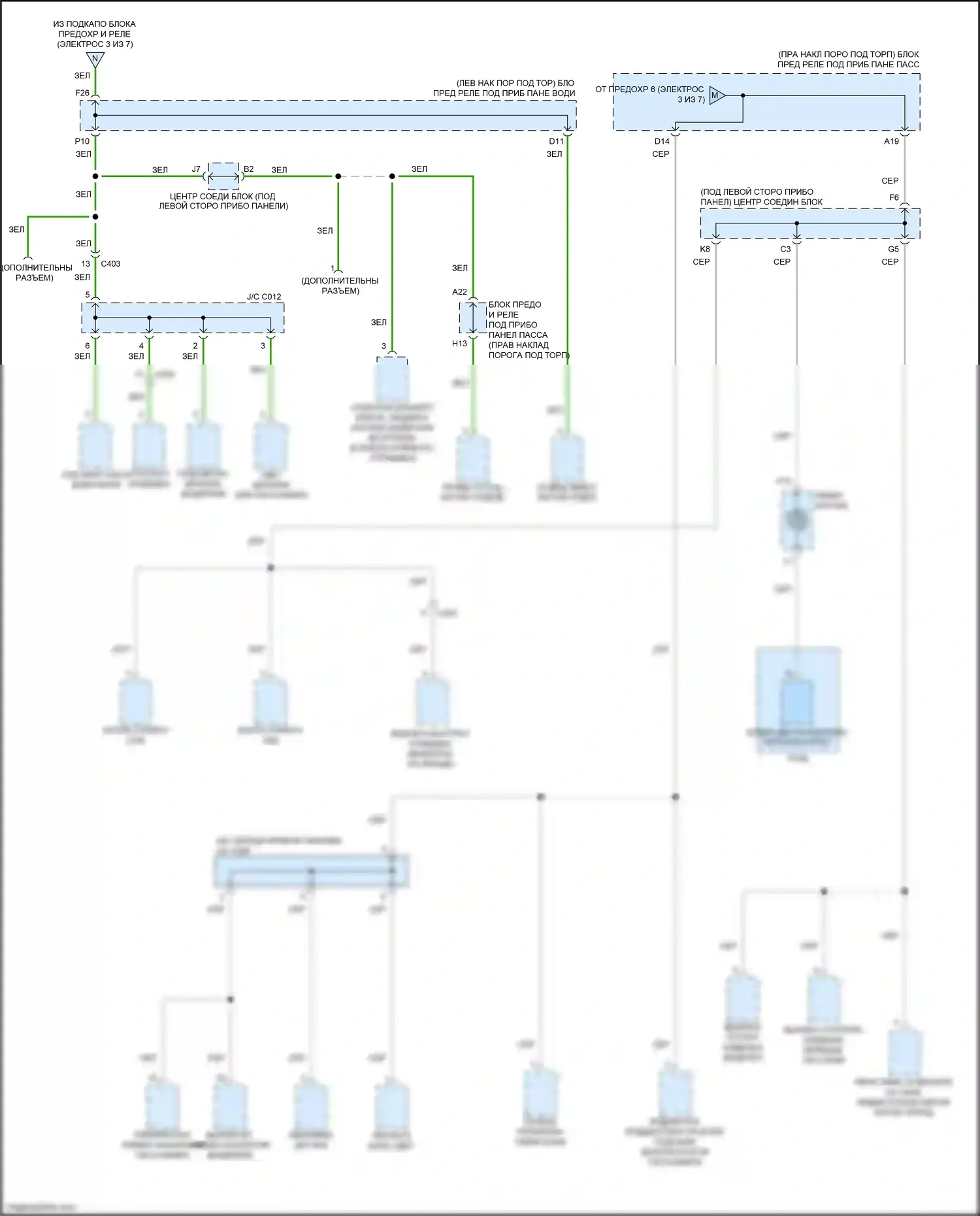 Crosstour Honda I рестайлинг (2012-2015): 2.4l, электросхема блока предохранителей реле (5 из 7) 