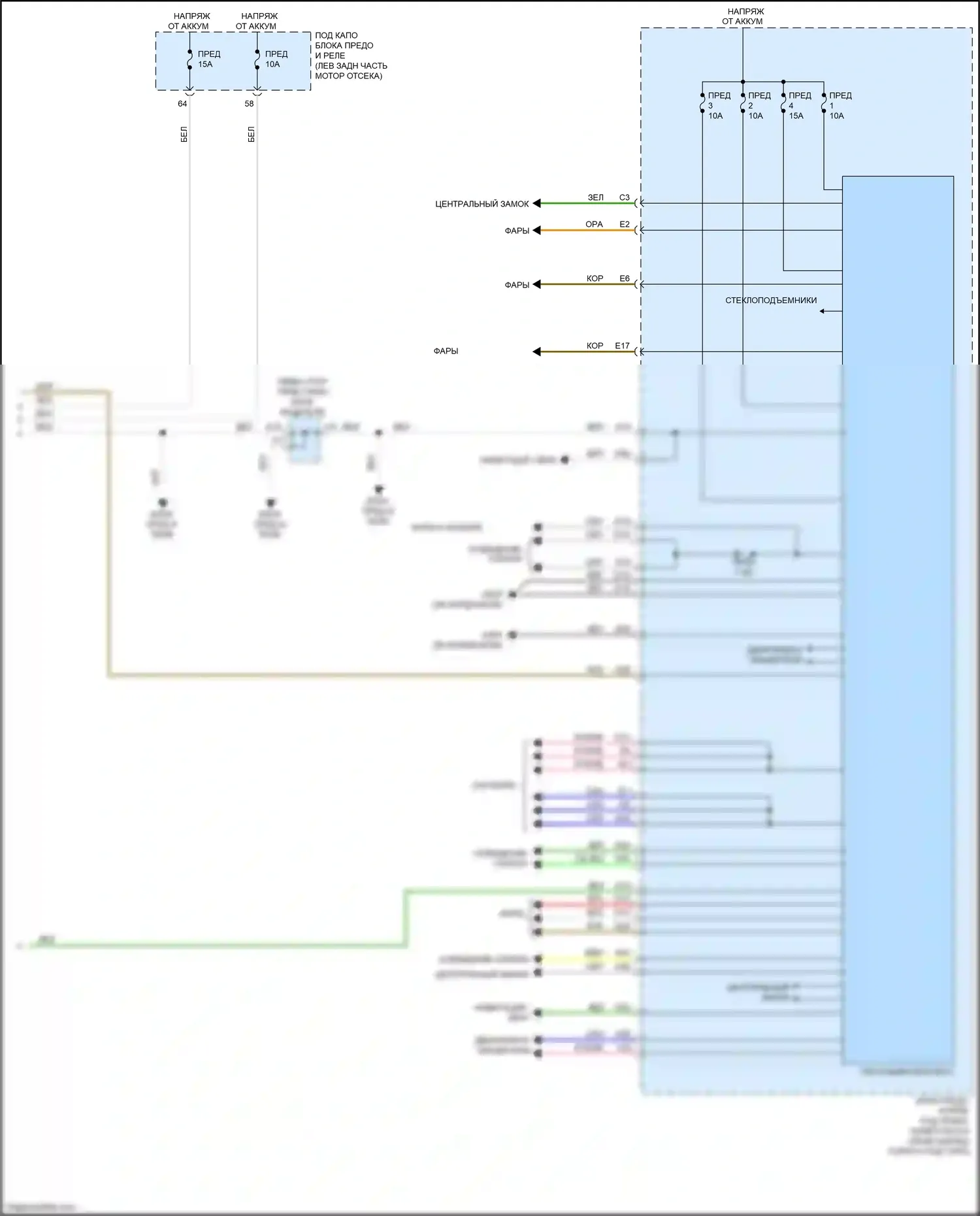 Crosstour Honda I рестайлинг (2012-2015): 3.5l, электросхема блоков управления кузовом (2 из 2) 