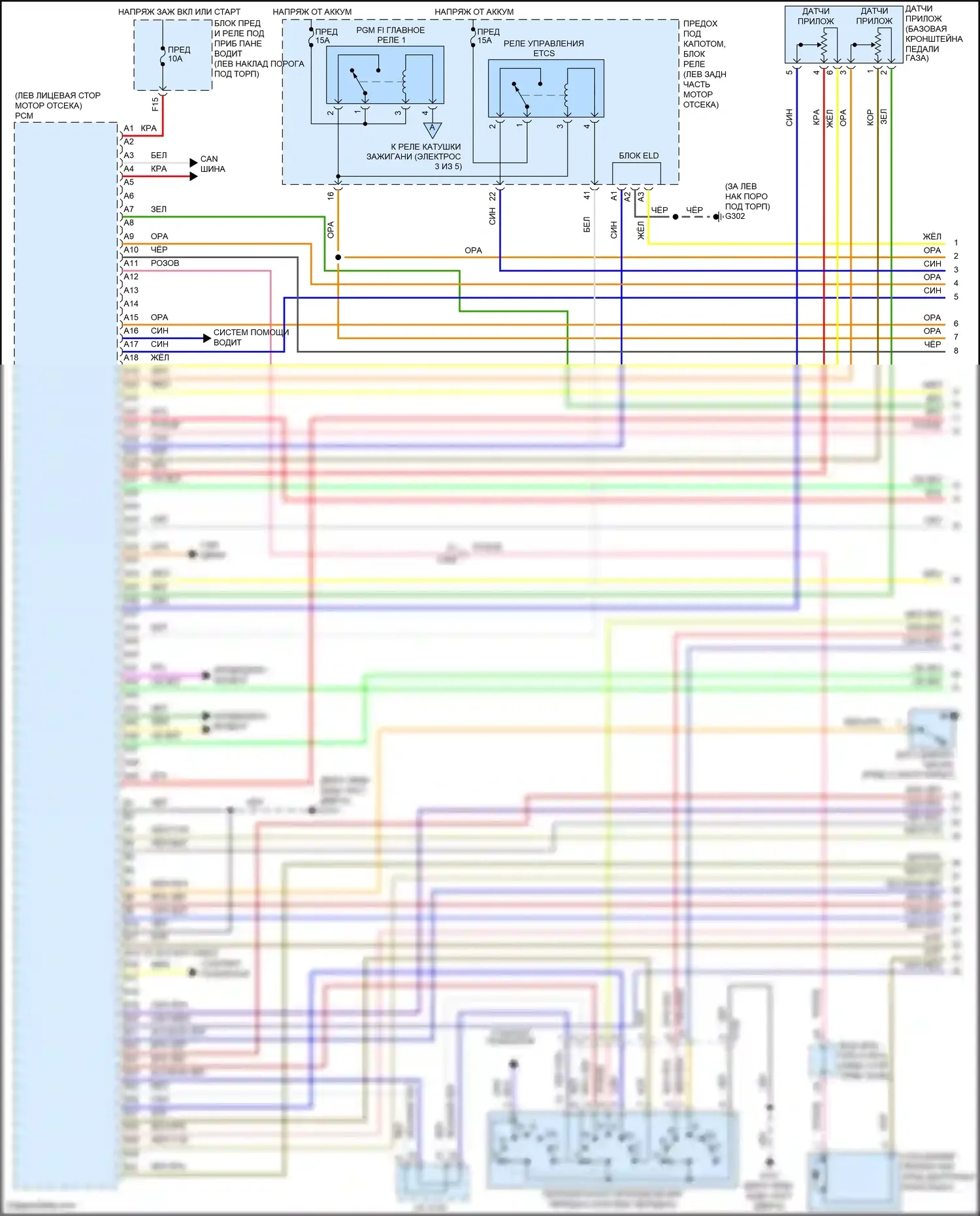 Crosstour Honda I рестайлинг (2012-2015): Электросхема двигателя 2.4л (1 из 5) 