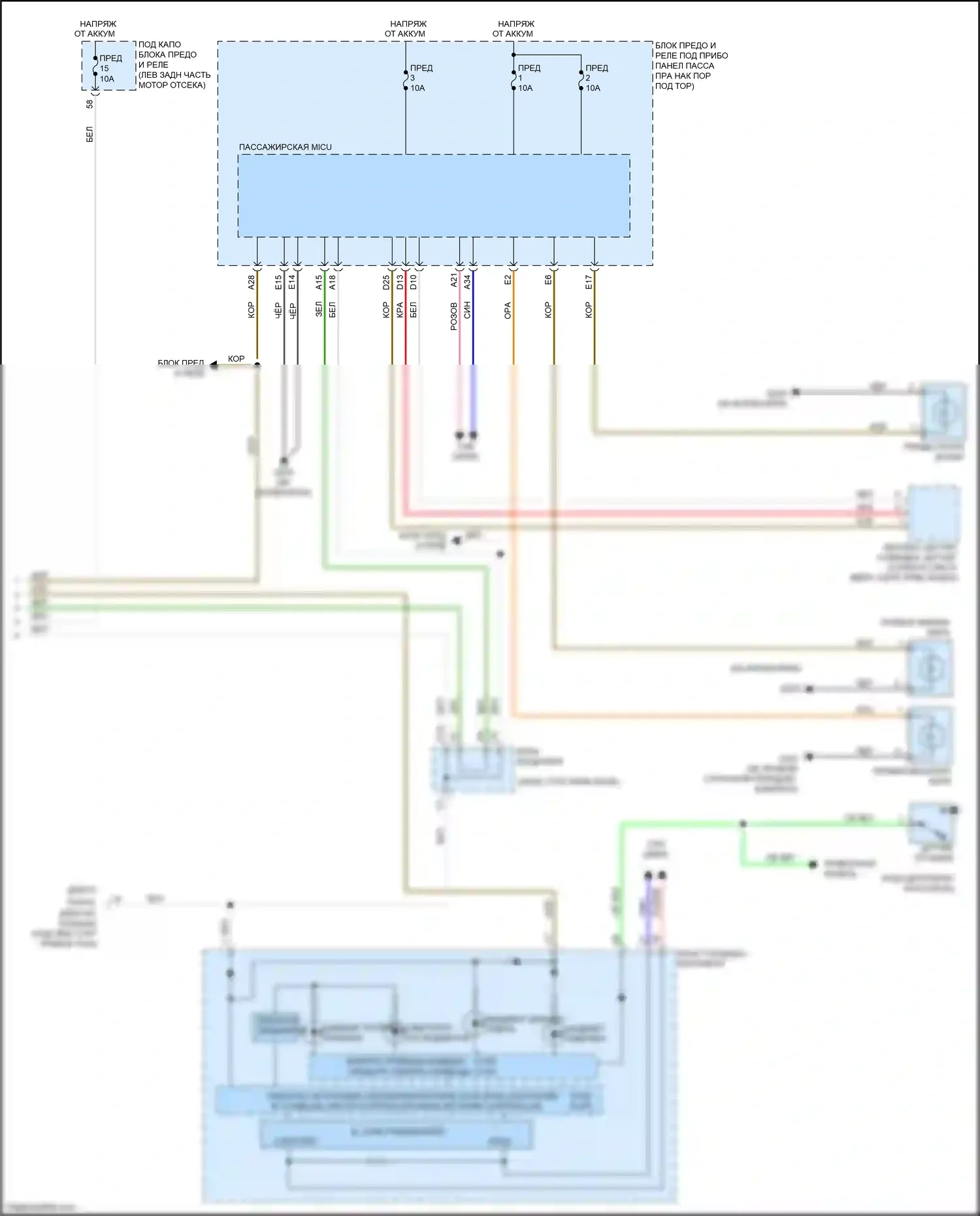 Crosstour Honda I рестайлинг (2012-2015): Электросхема фар (2 из 2) 