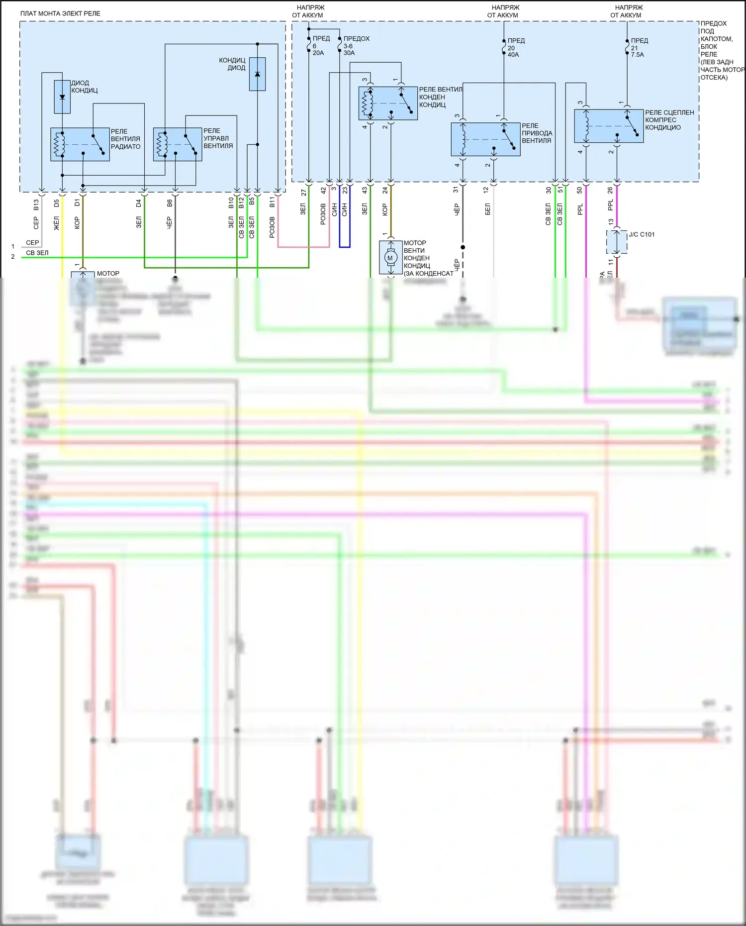 Crosstour Honda I рестайлинг (2012-2015): 2.4л, электросхема климат контроля (2 из 3) 