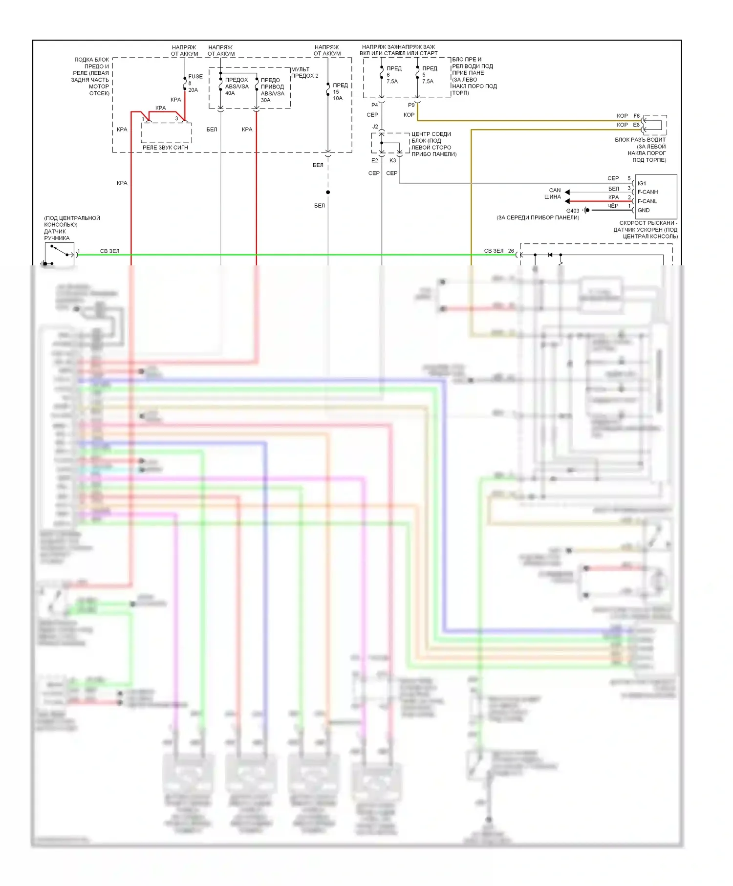 Crosstour Honda I (2009-2012): Антиблокировочная система abs электросхема 