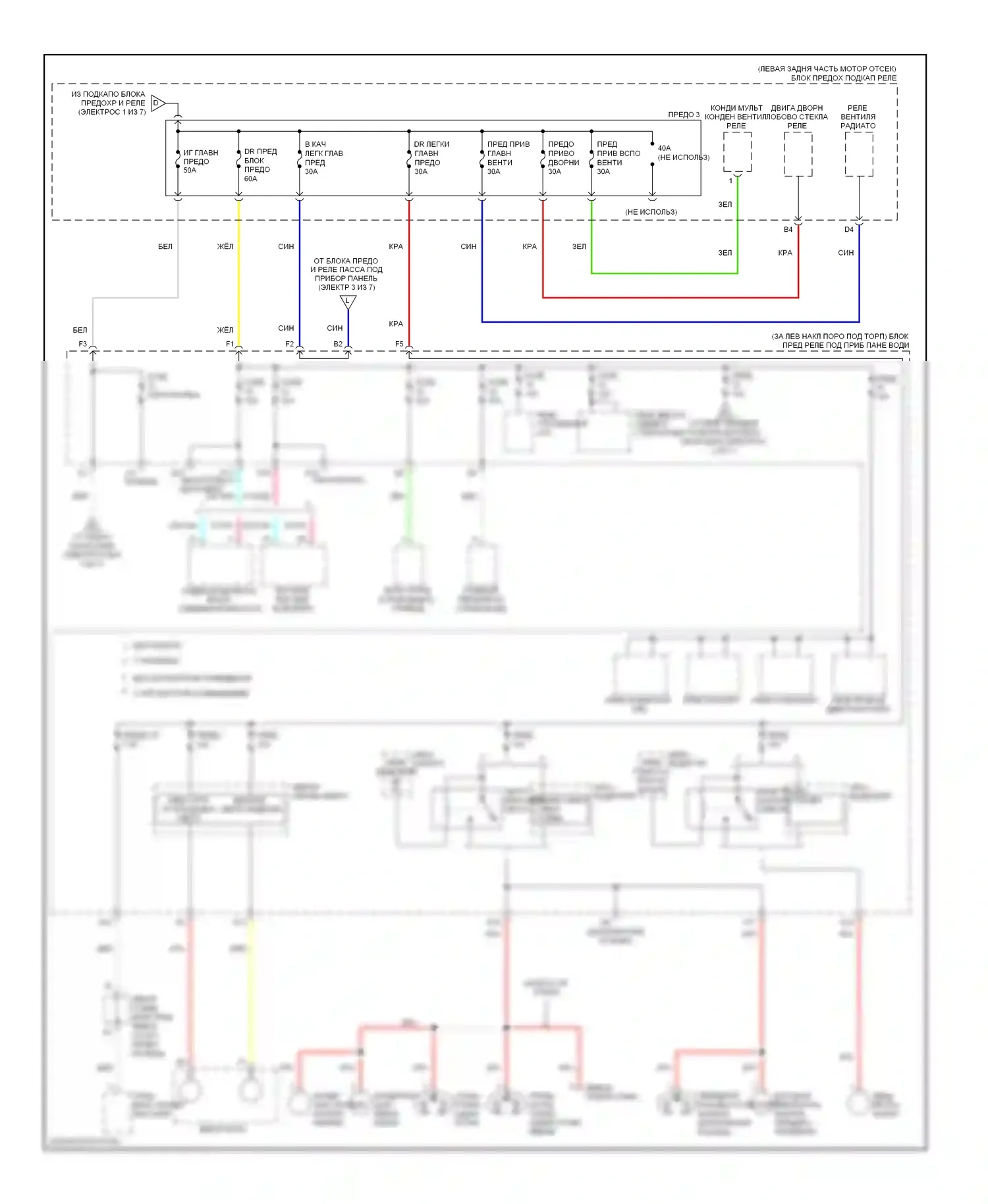 Crosstour Honda I (2009-2012): Электросхема блока предохранителей реле (4 из 7) 