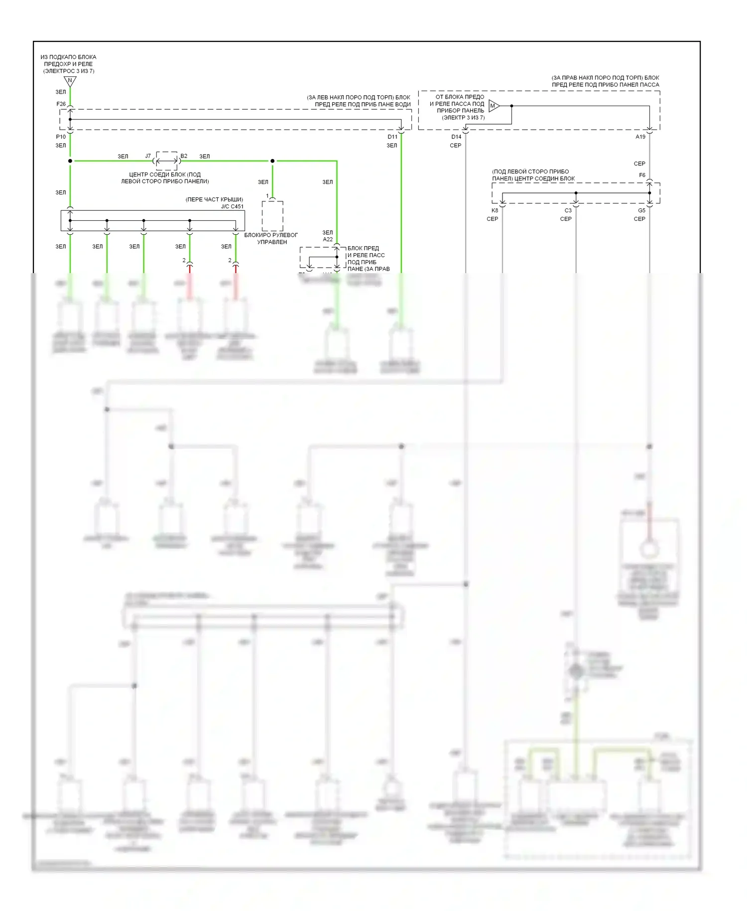 Crosstour Honda I (2009-2012): Электросхема блока предохранителей реле (5 из 7) 