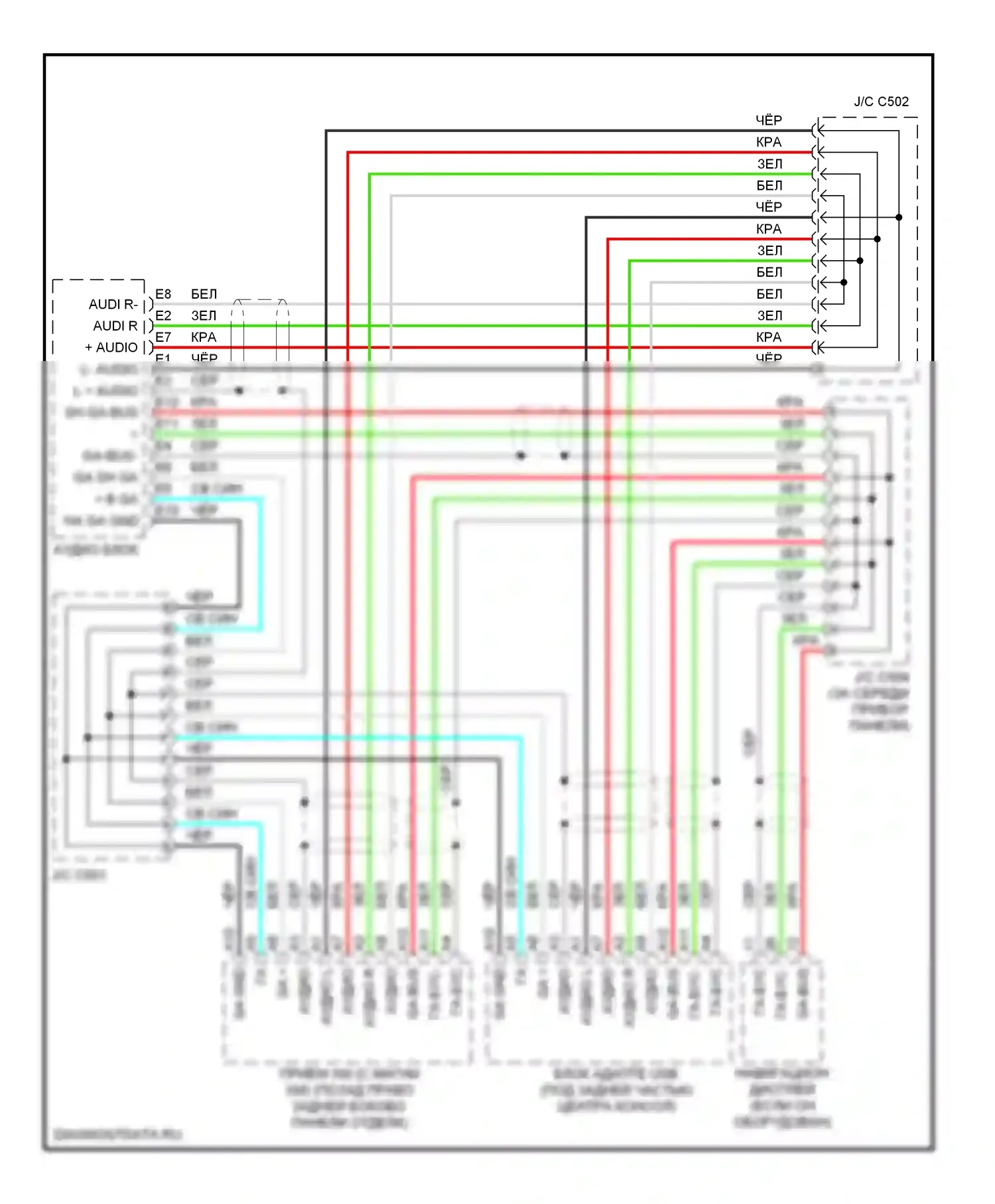 Crosstour Honda I (2009-2012): Электросхема шины ga-net/аудиосети ga-net 