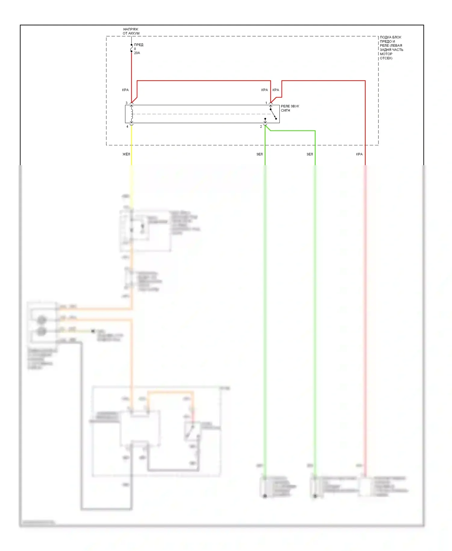 Crosstour Honda I (2009-2012): Электросхема клаксона 