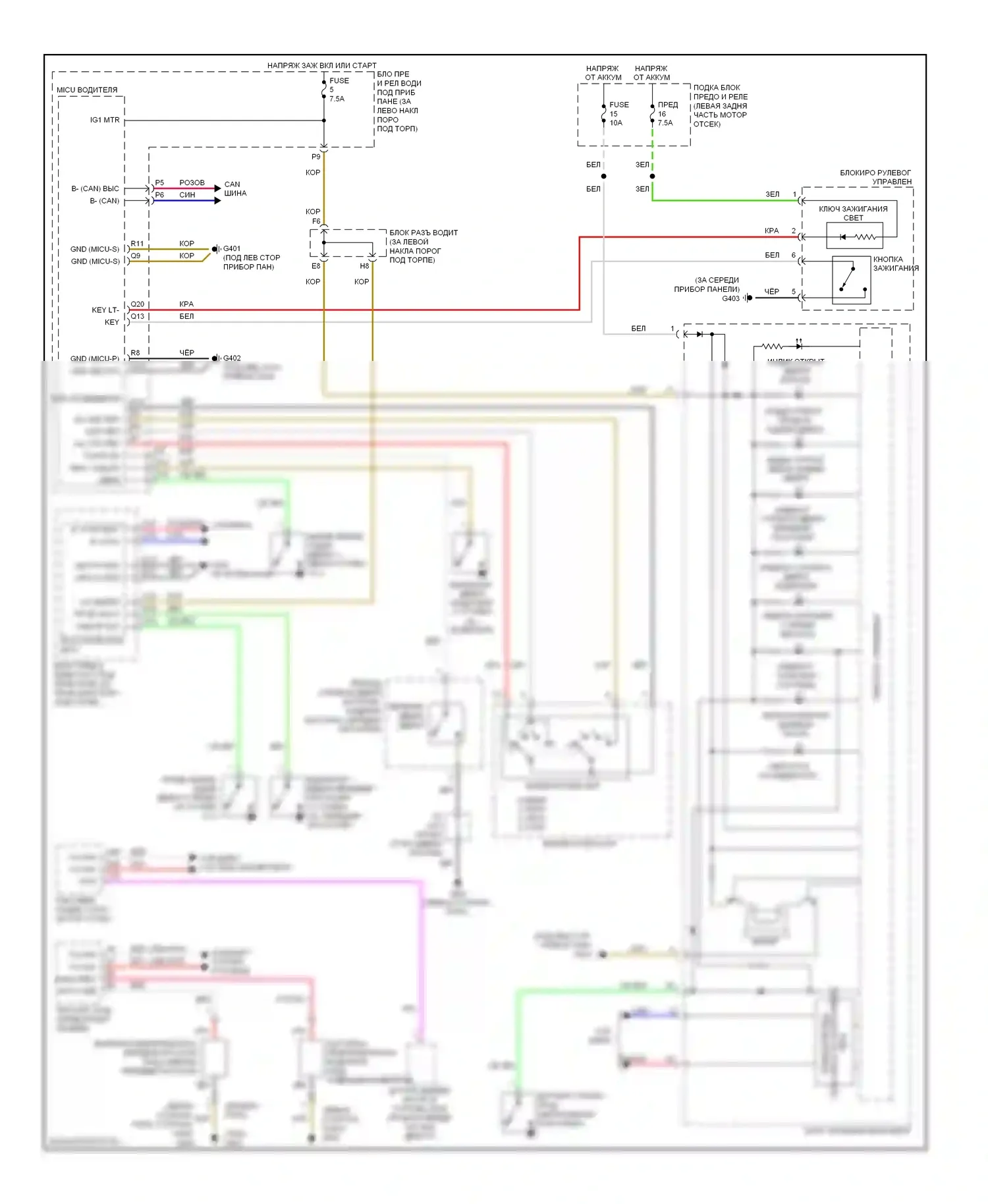 Crosstour Honda I (2009-2012): Электросхема утора 
