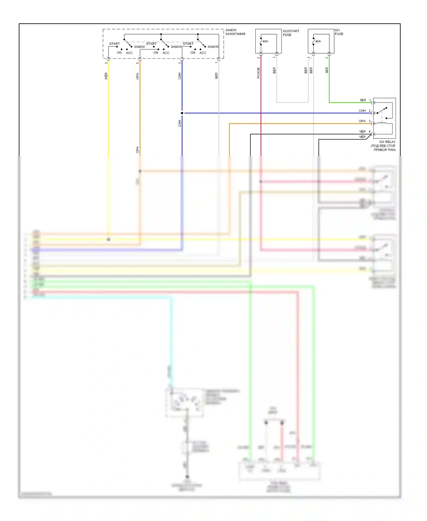 Crosstour Honda I (2009-2012): Электросхема удаленного стартера (2 из 2) 