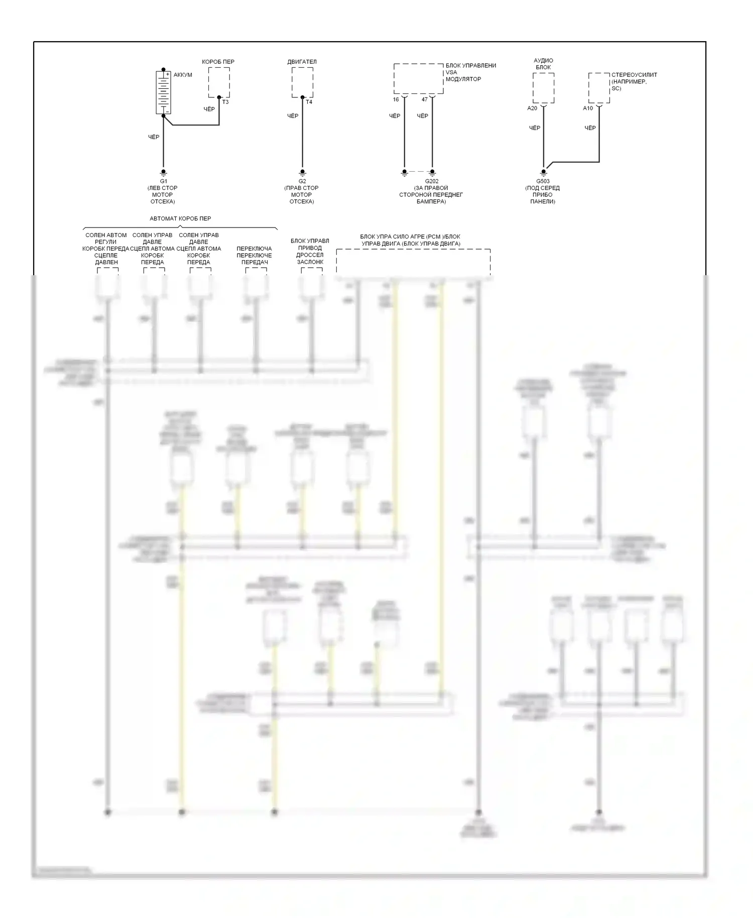 Element Honda I (2004-2009): Электросхема точек подключения масс (1 из 4) 