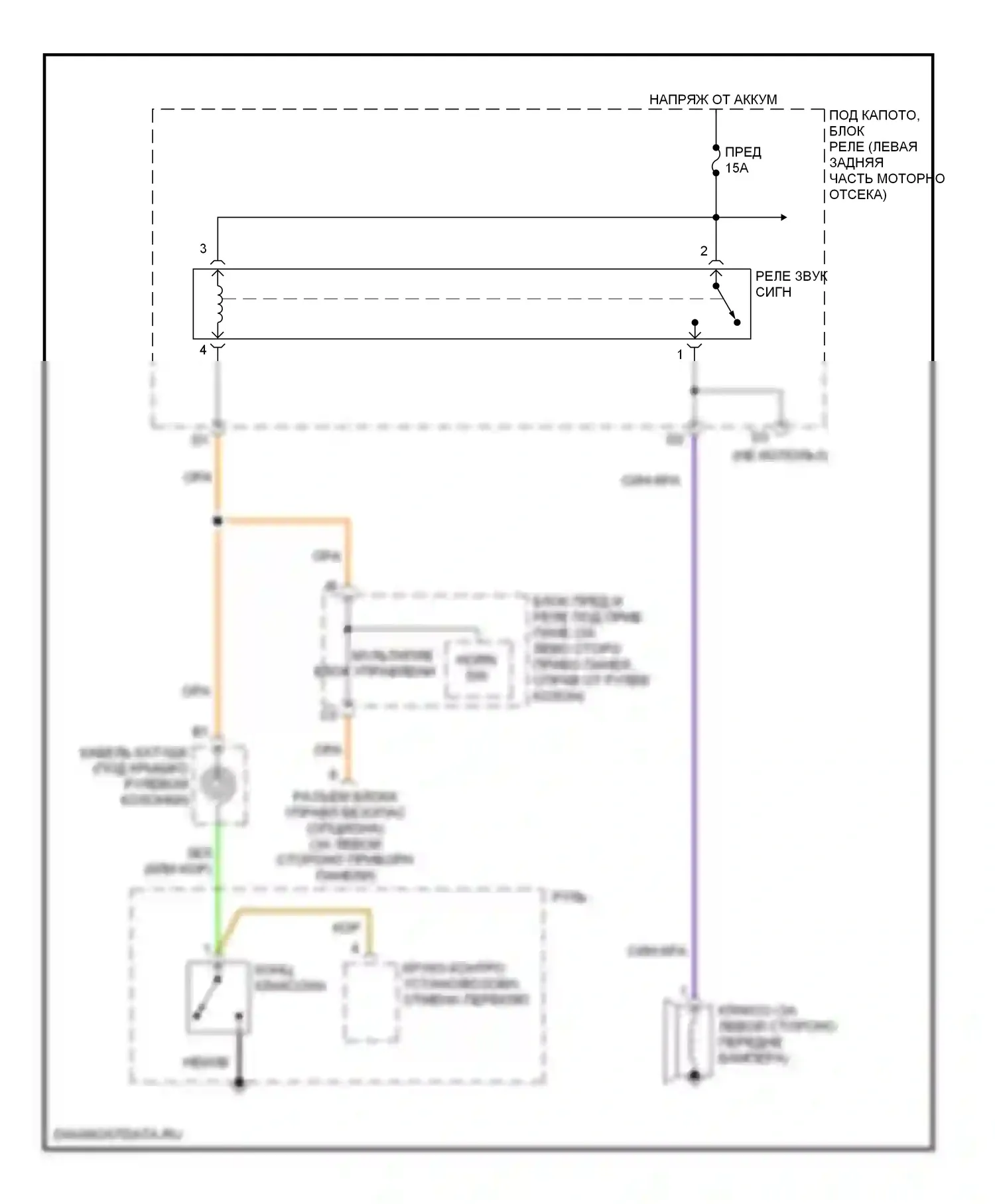 Element Honda YH2 рестайлинг (2006-2008): Электросхема клаксона 