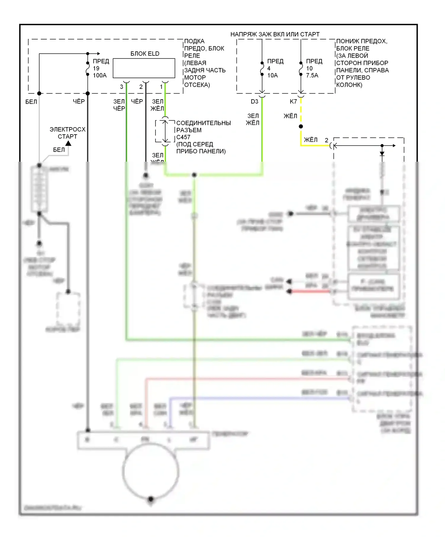 Element Honda YH2 рестайлинг (2006-2008): Электросхема генератора 