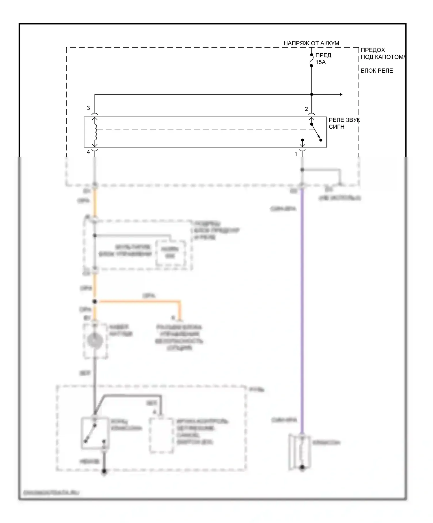 Element Honda YH2 (2003-2006): Электросхема клаксона 
