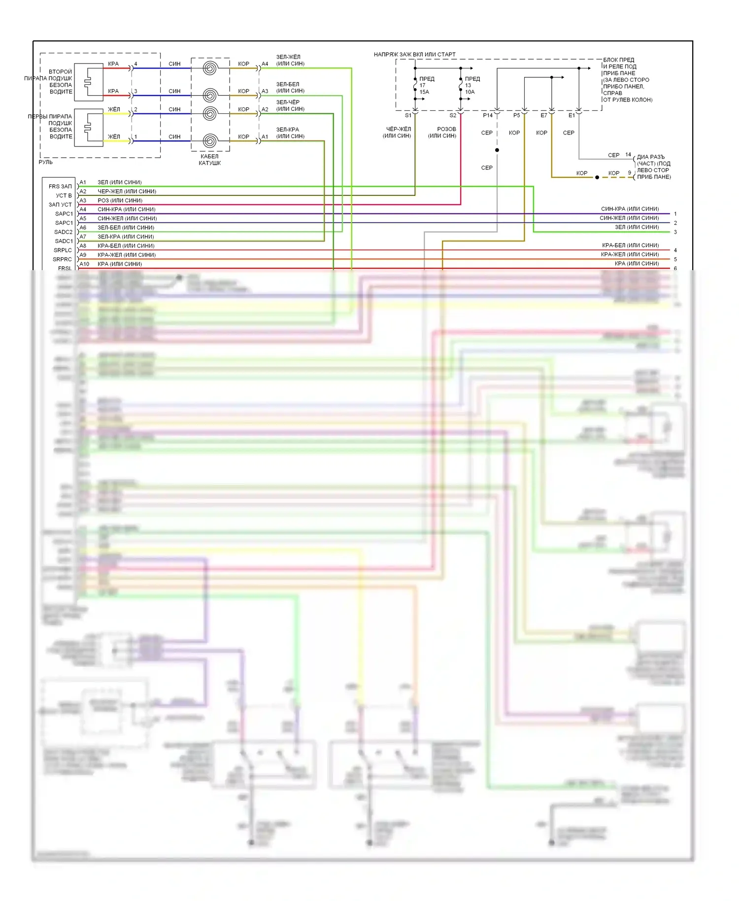 Element Honda YH2 (2003-2006): Электросхема подушек безопасности (1 из 2) 