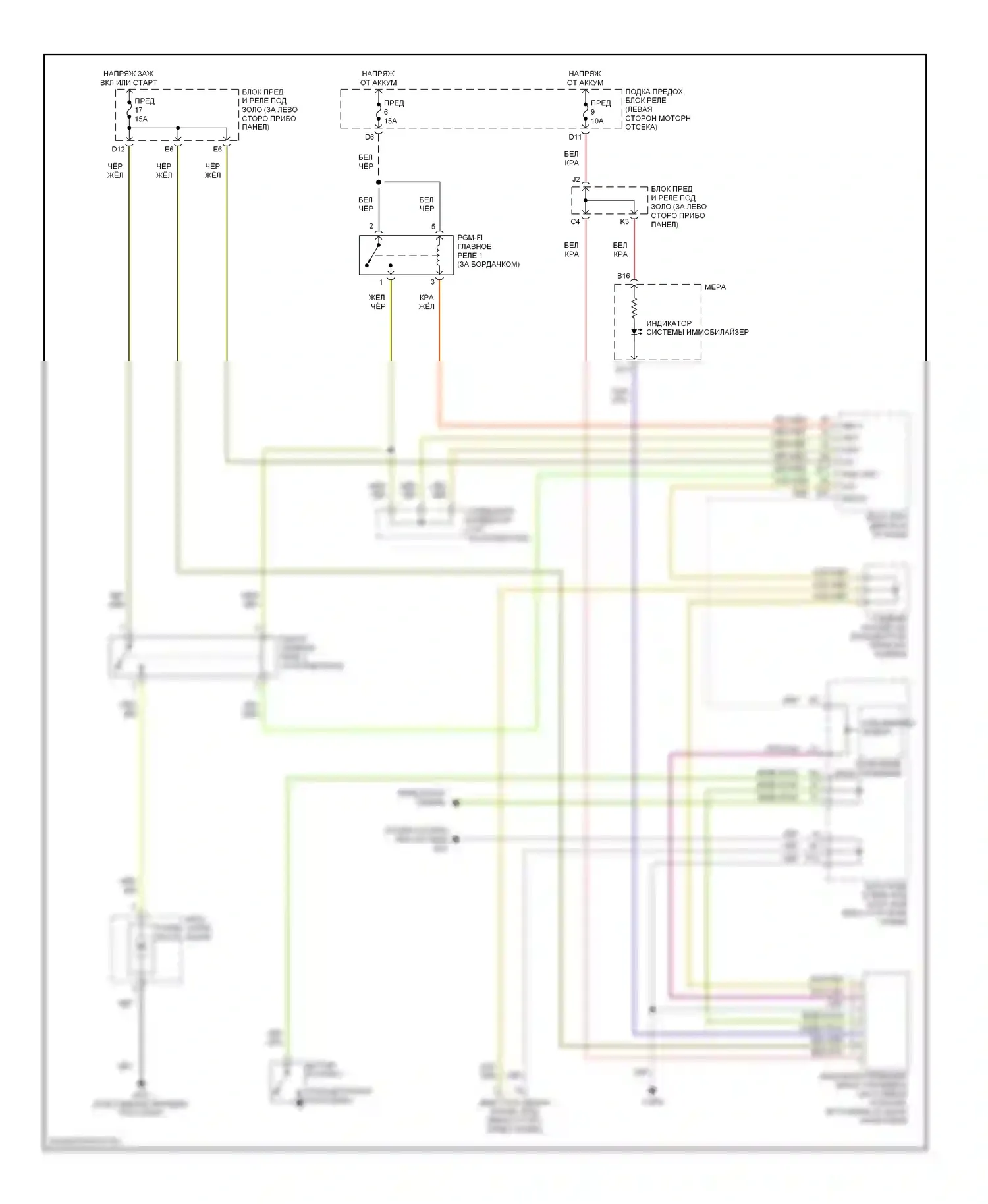 Element Honda YH2 (2003-2006): Электросхема иммобилайзера 