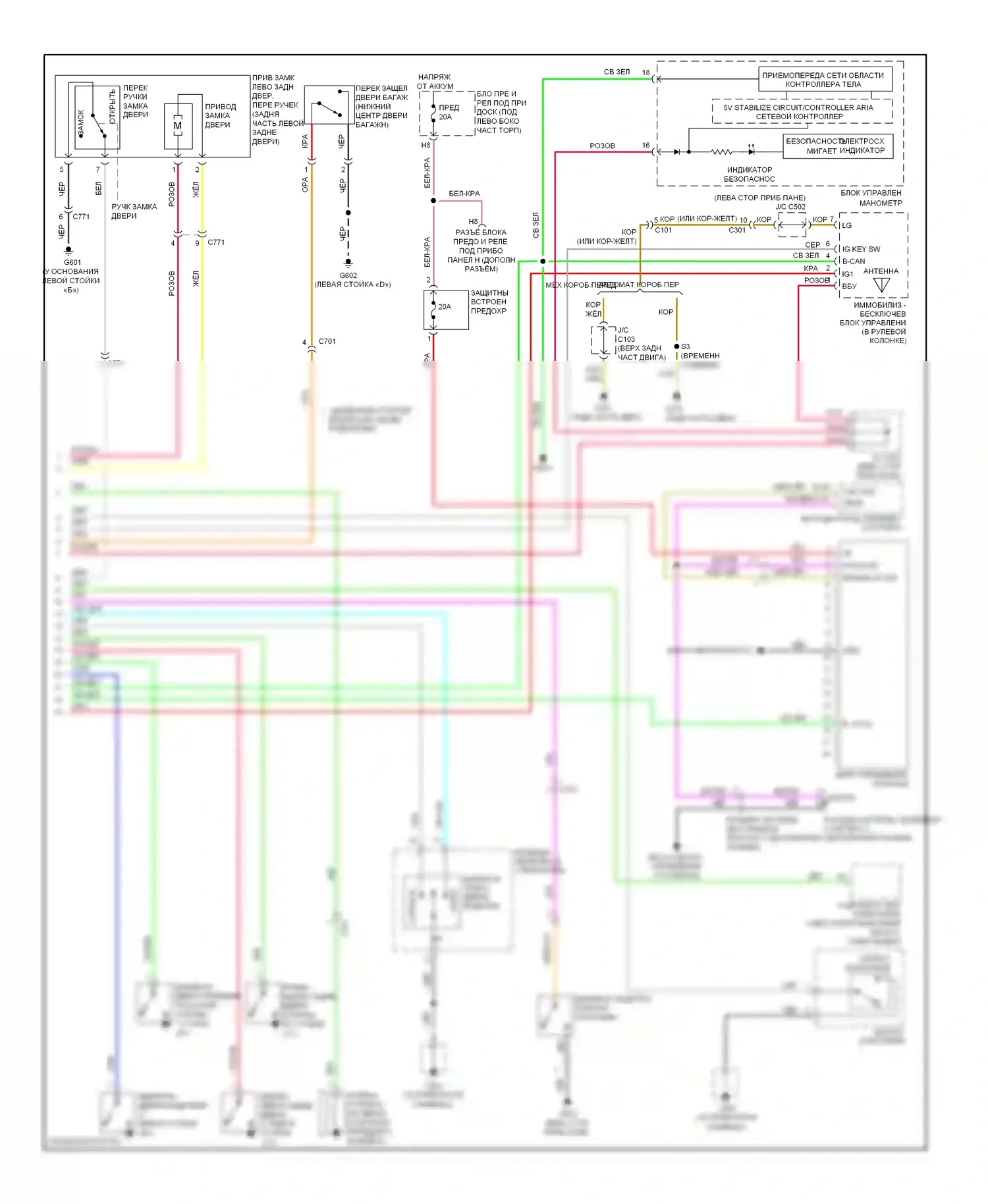 Fit Honda GE (2007-2014): Электросхема центрального замка (2 из 2) 