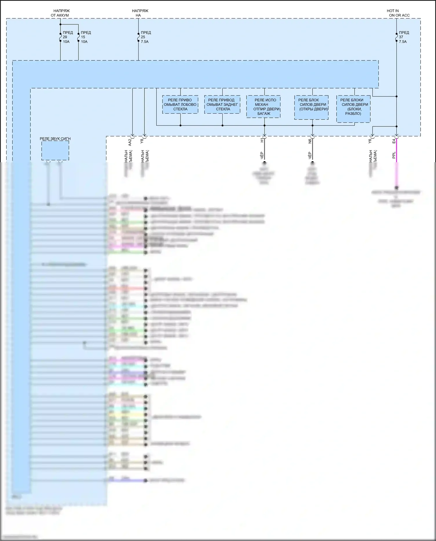 Fit Honda GP рестайлинг (2017-2020): Электросхема блоков управления кузовом (1 из 2) 