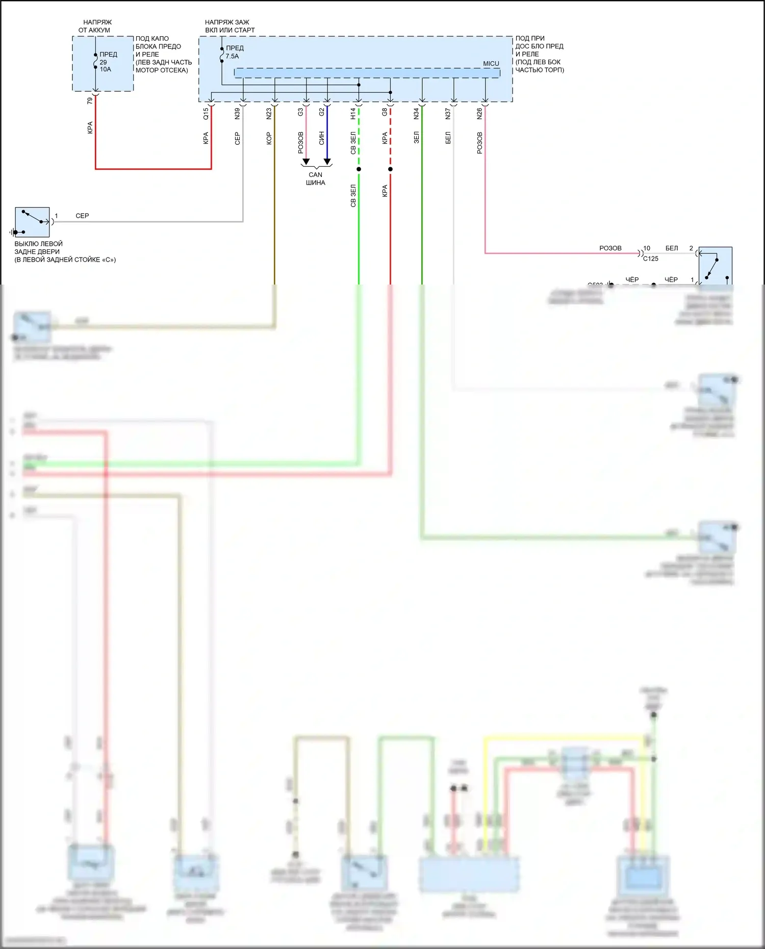 Fit Honda GP рестайлинг (2017-2020): Электросхема приборной панели, без многоинформационного дисплея (2 из 3) 