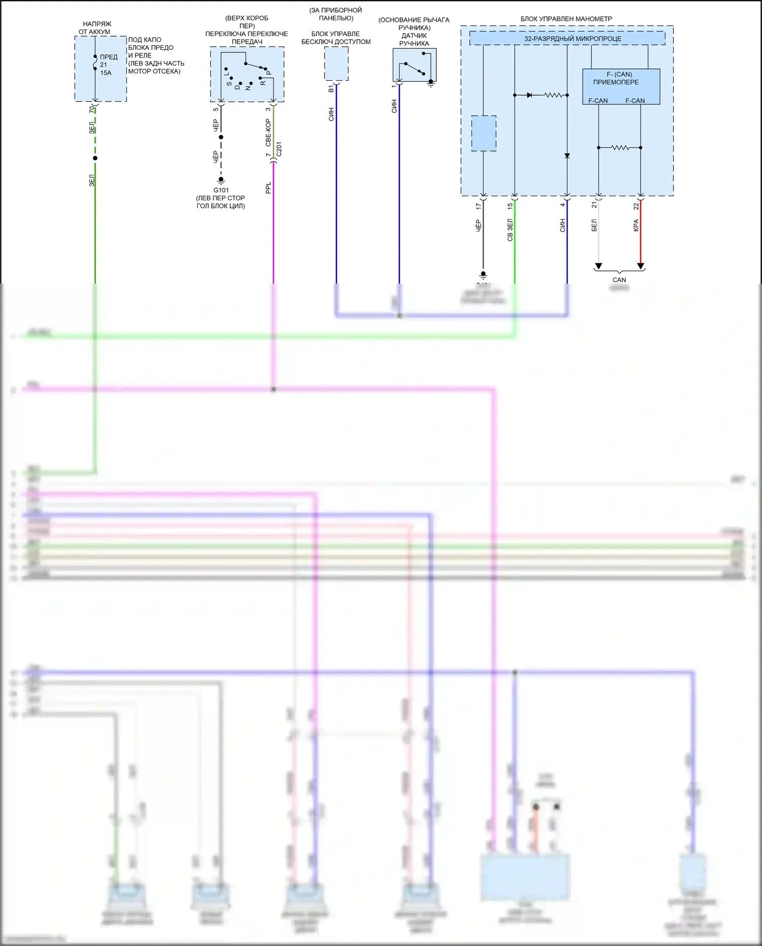 Fit Honda GP рестайлинг (2017-2020): Электросхема навигации (2 из 3) 