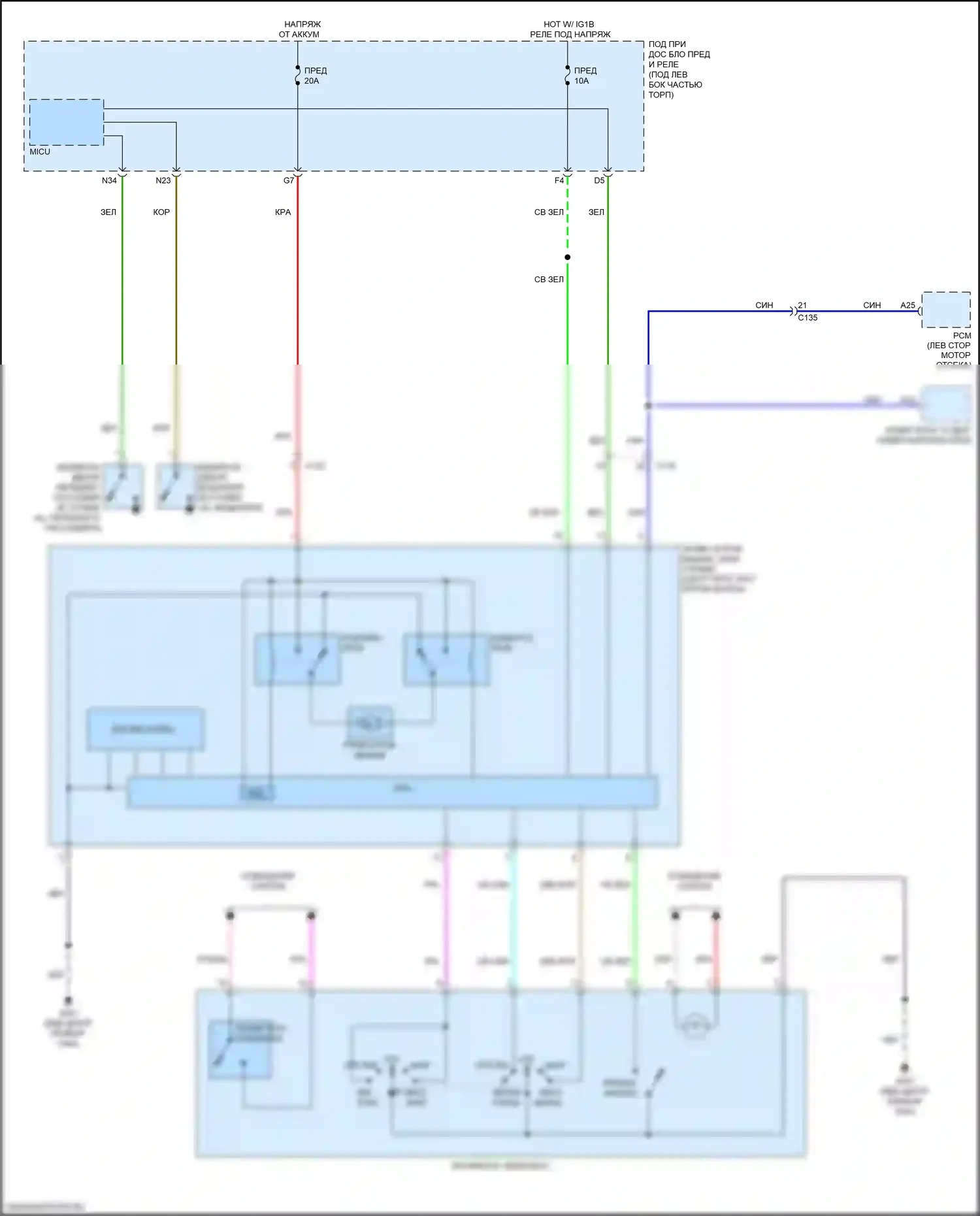 Fit Honda GP рестайлинг (2017-2020): Электросхема складной крыши/люка 