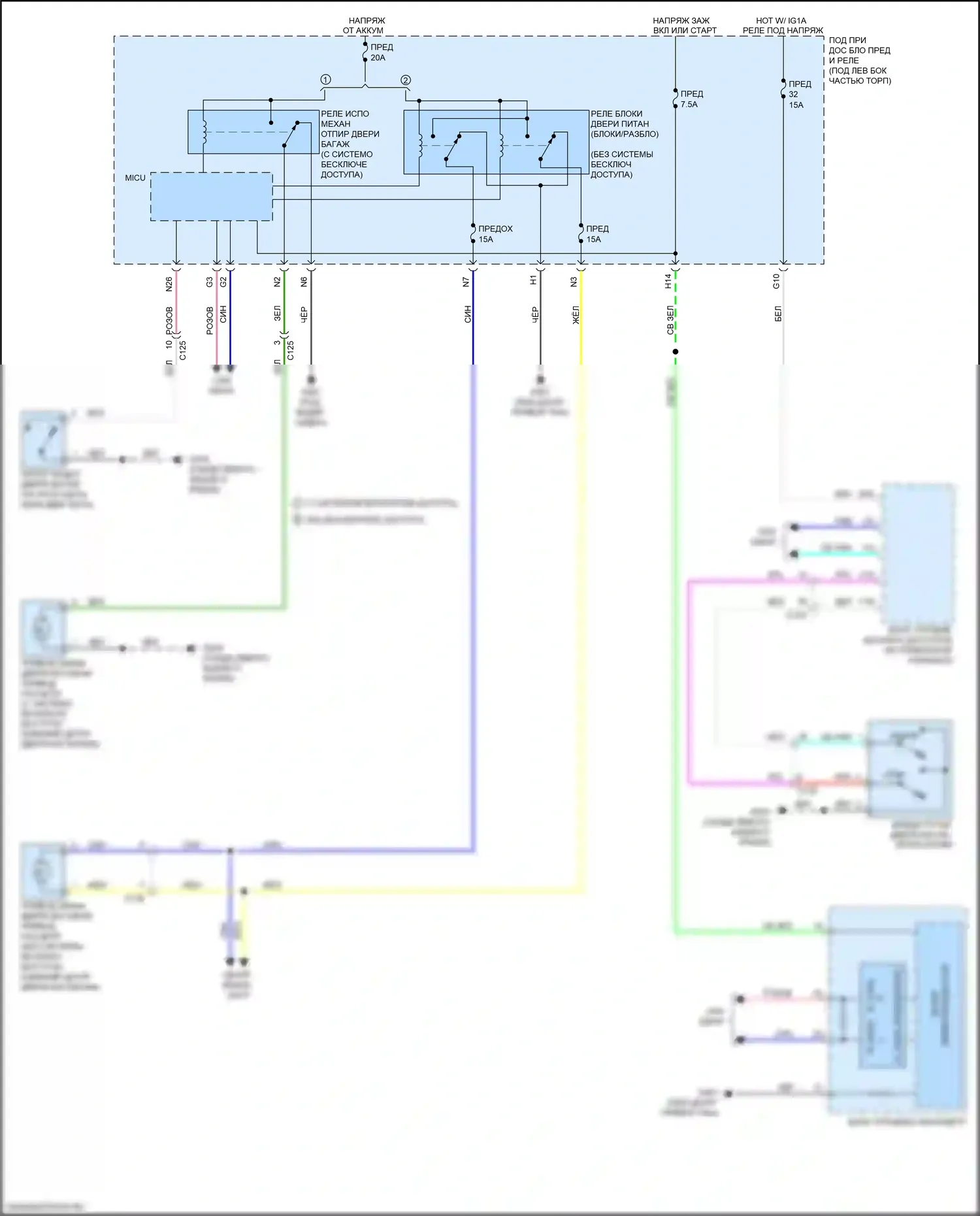 Fit Honda GR (2019-2022): Электросхема выпуска двери багажника 