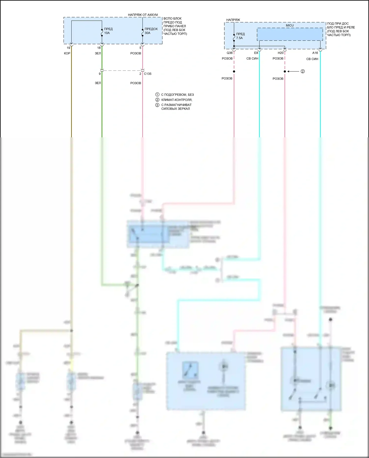 Fit Honda GR (2019-2022): Электросхема подогрева стекол 