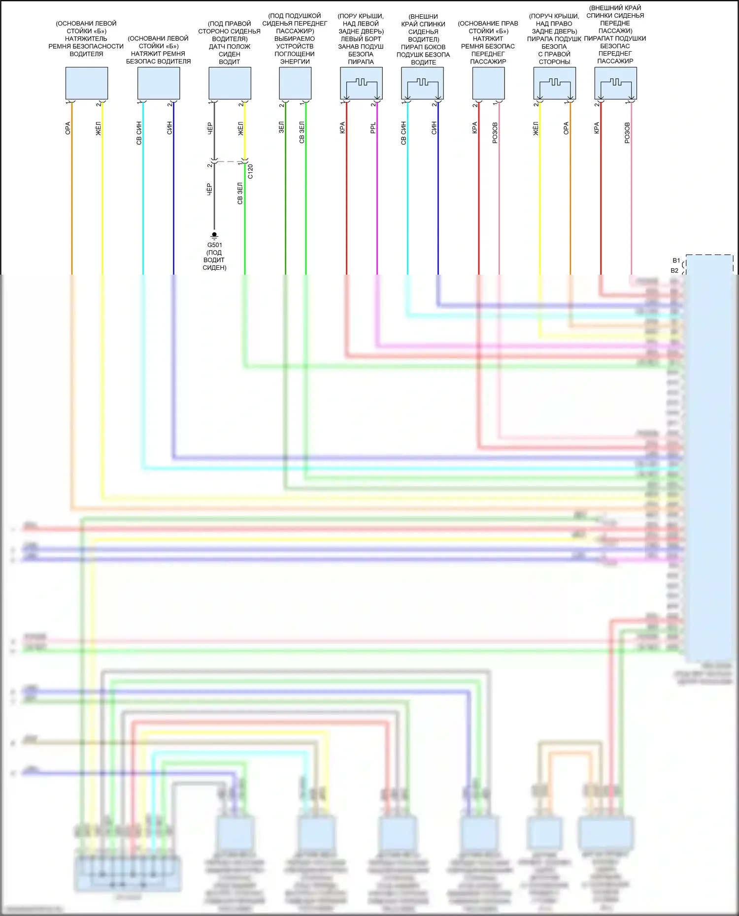 Fit Honda GR (2019-2022): Электросхема подушек безопасности (3 из 3) 