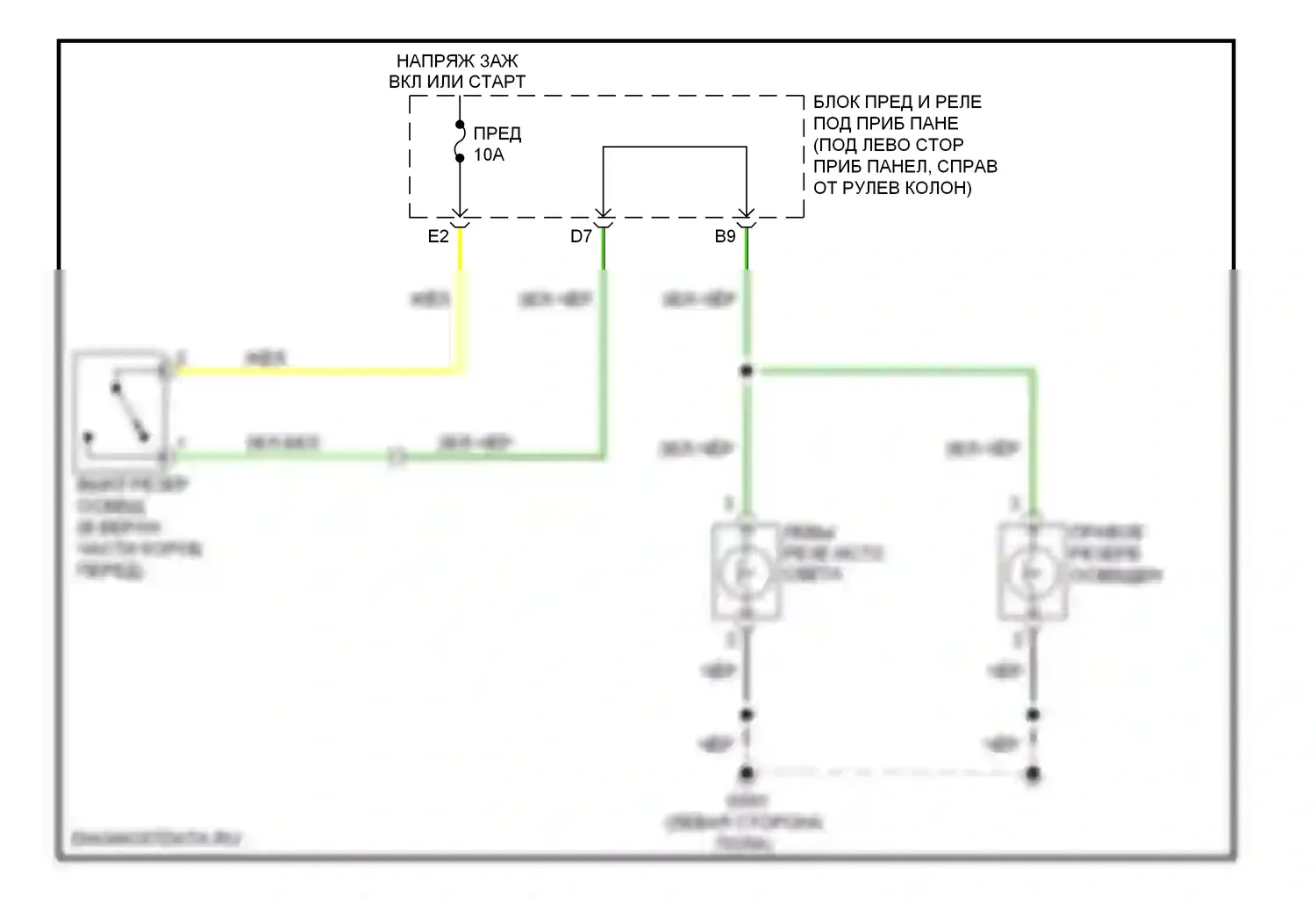 Fit Honda I (2004-2009): Электросхема фонарей заднего хода, механическая коробка передач 