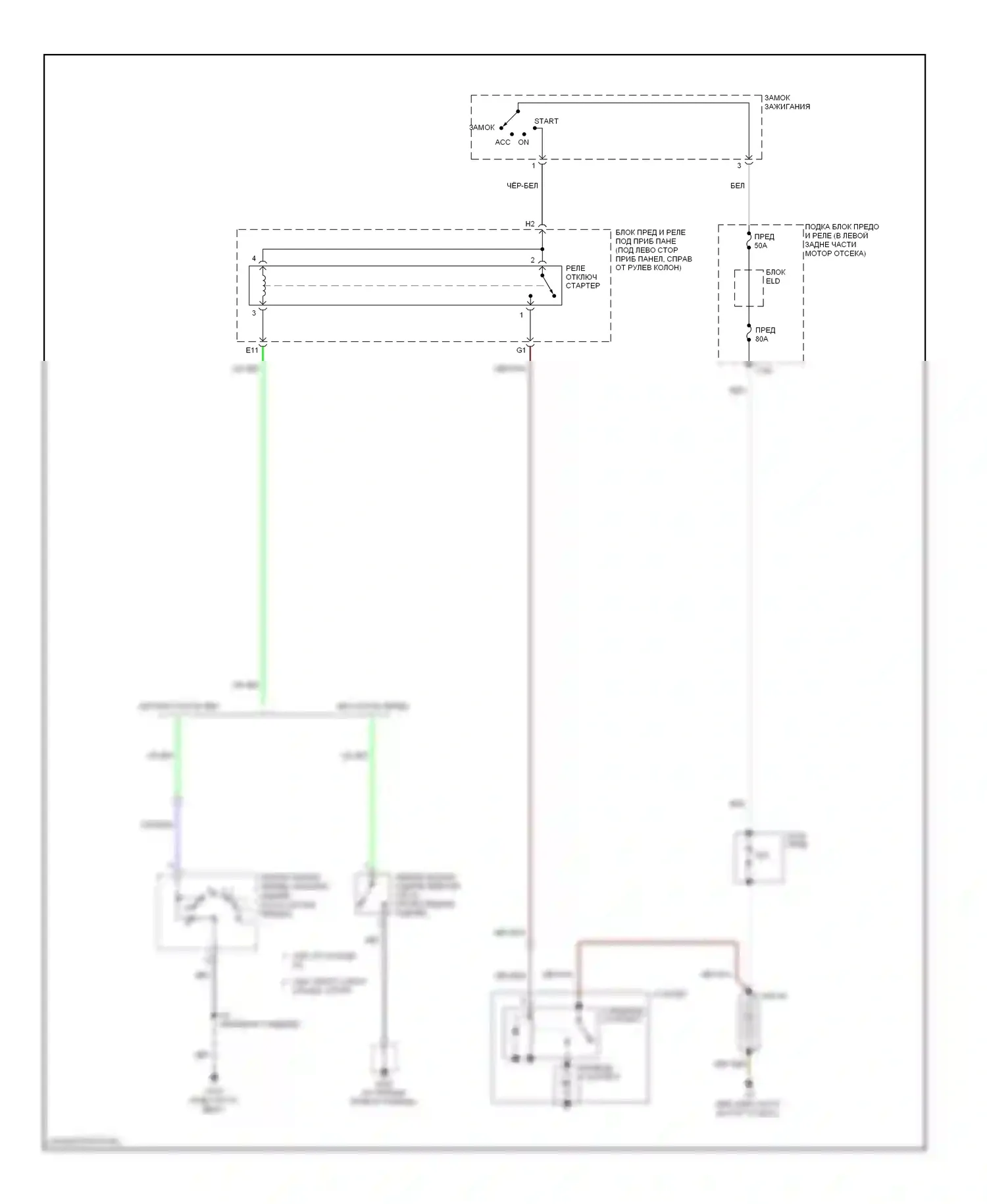 Fit Honda I (2004-2009): Электросхема стартера 
