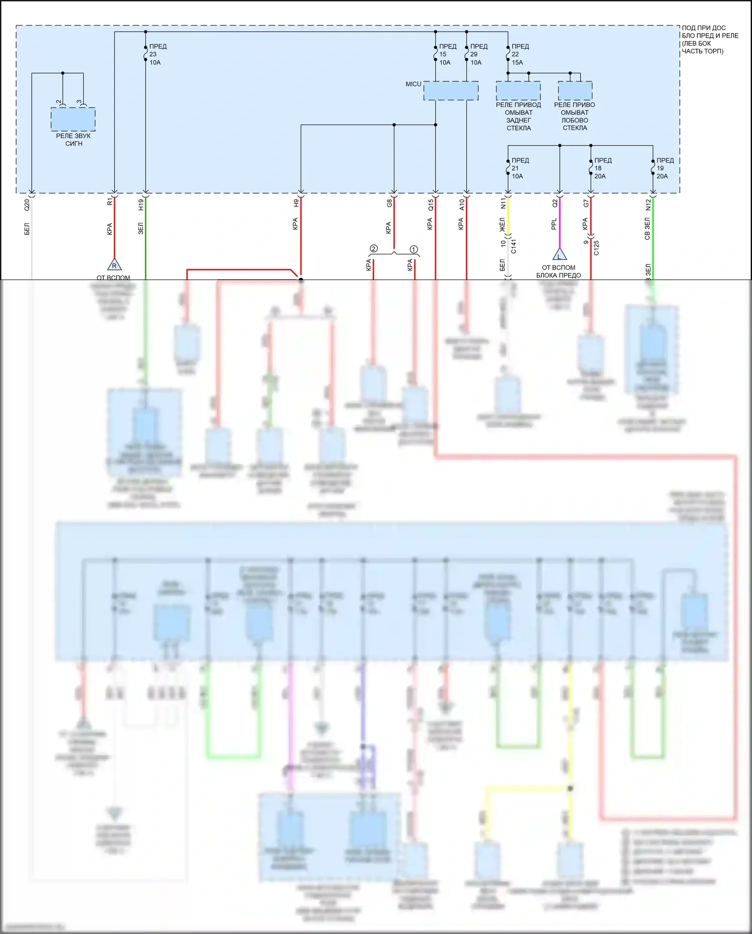 HR-V Honda II рестайлинг (2018-2022): Электросхема блока предохранителей реле (3 из 7) 