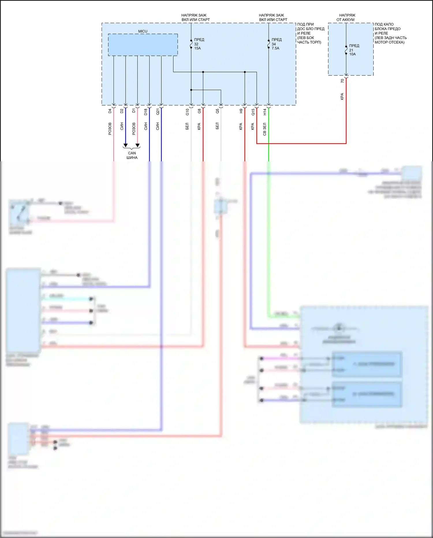 HR-V Honda II рестайлинг (2018-2022): Электросхема иммобилайзера 