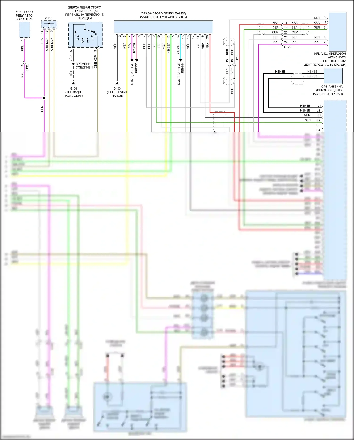HR-V Honda II рестайлинг (2018-2022): Электросхема навигации (2 из 2) 