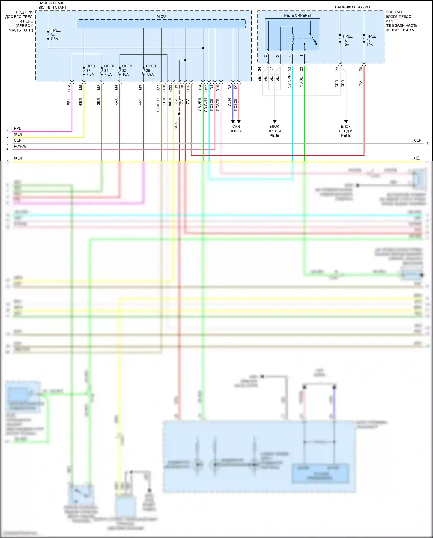 HR-V Honda II рестайлинг (2018-2022): Электросхема центрального замка (3 из 6) 