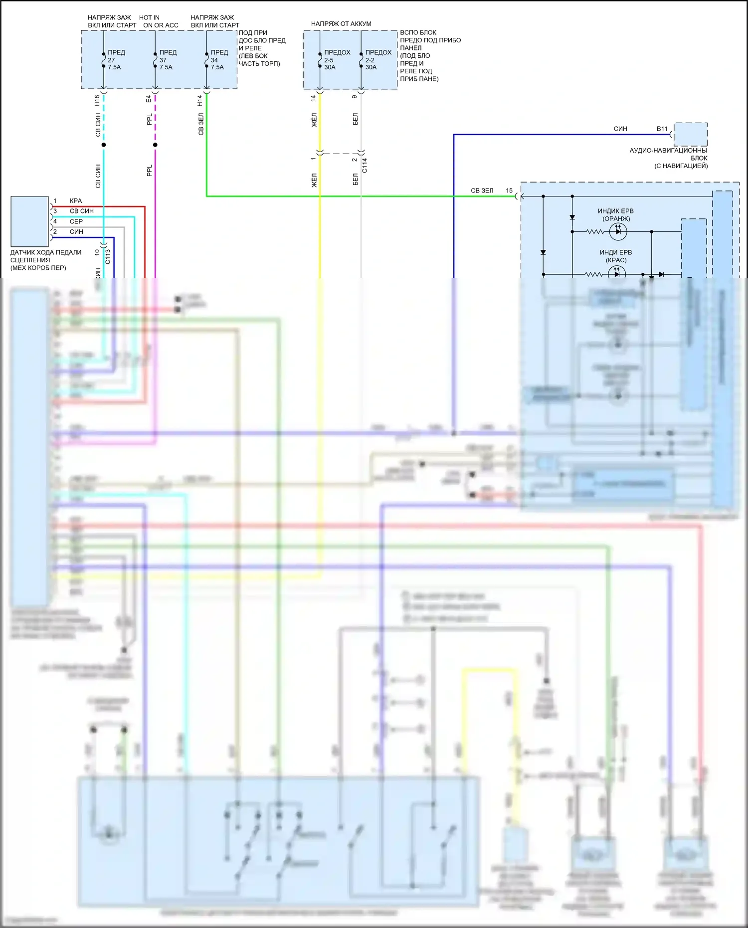 HR-V Honda II (2015-2018): Электрический ручник электросхема 