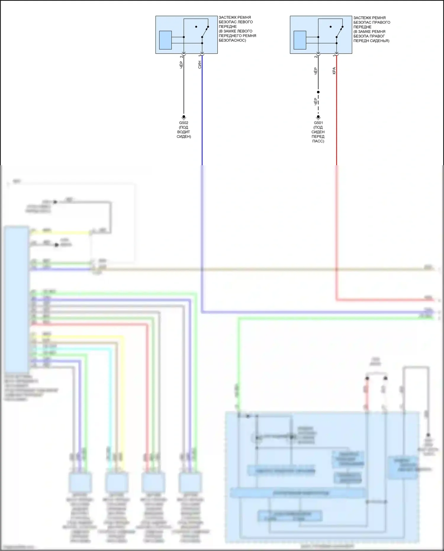 HR-V Honda II (2015-2018): Электросхема подушек безопасности (2 из 3) 