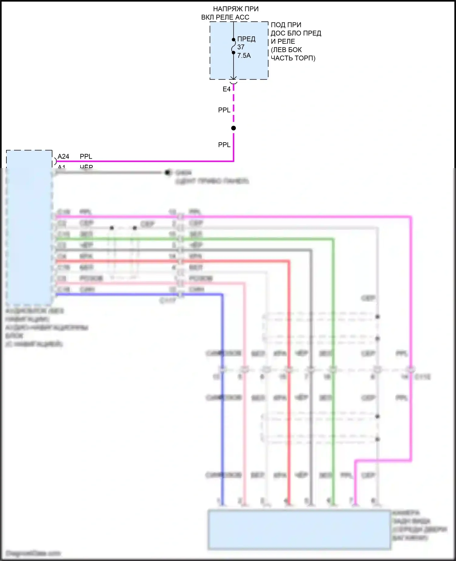 HR-V Honda II (2015-2018): Электросхема задней камеры 