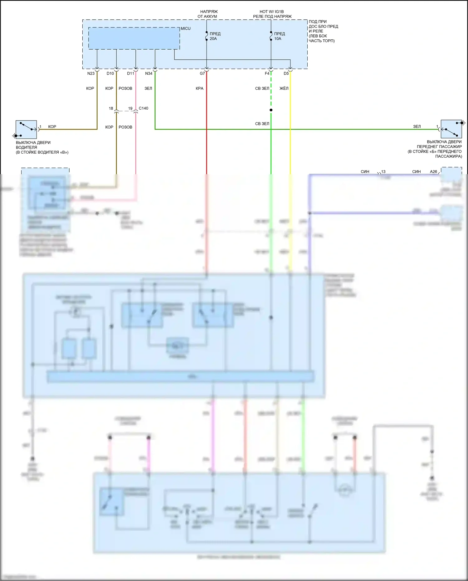 HR-V Honda II (2015-2018): Электросхема складной крыши/люка 