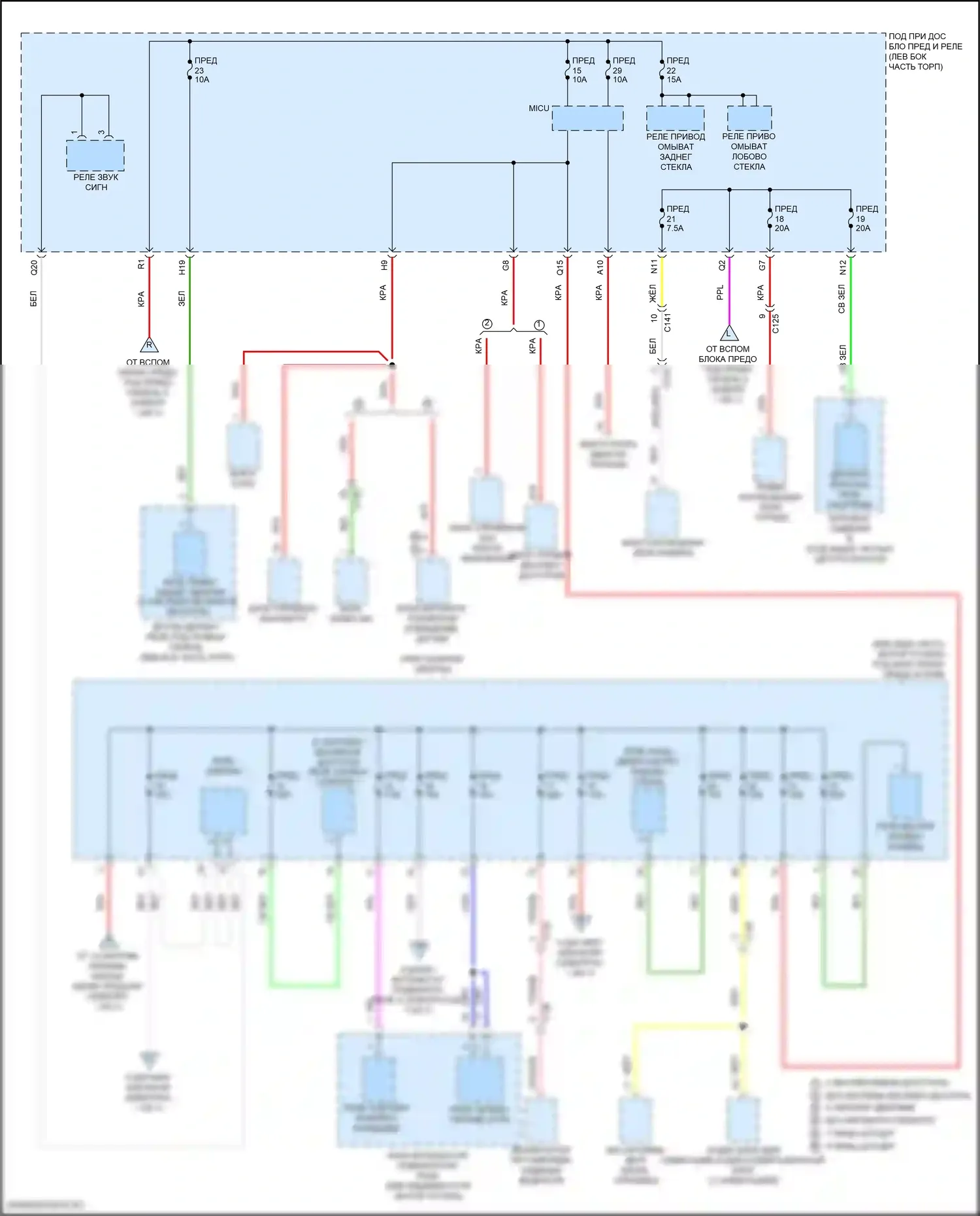 HR-V Honda RV (2021-2024): Электросхема блока предохранителей реле (3 из 7) 